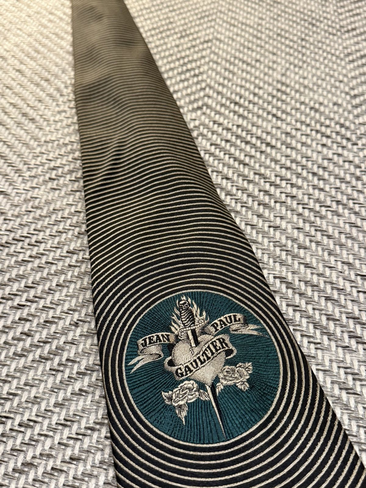 Jean Paul Gaultier Jean Paul Gaultier emblem striped silk tie Size ONE SIZE - 2 Thumbnail