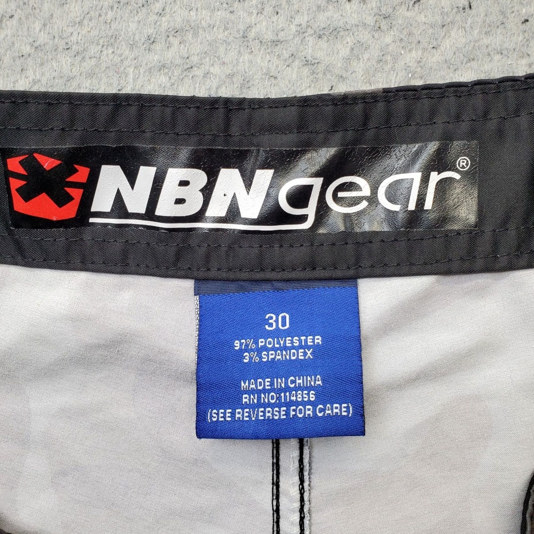 Vintage Nothing But Net Gear Shorts Mens 30 Boardshorts Multi Camo Striped Stretch Drawstring Size ONE SIZE - 7 Thumbnail