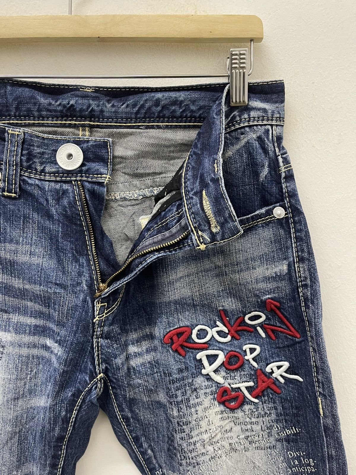 Japanese Brand Rare Vintage CO AND LU Poem Punk Rock Star Denim Size US 29 - 9 Thumbnail