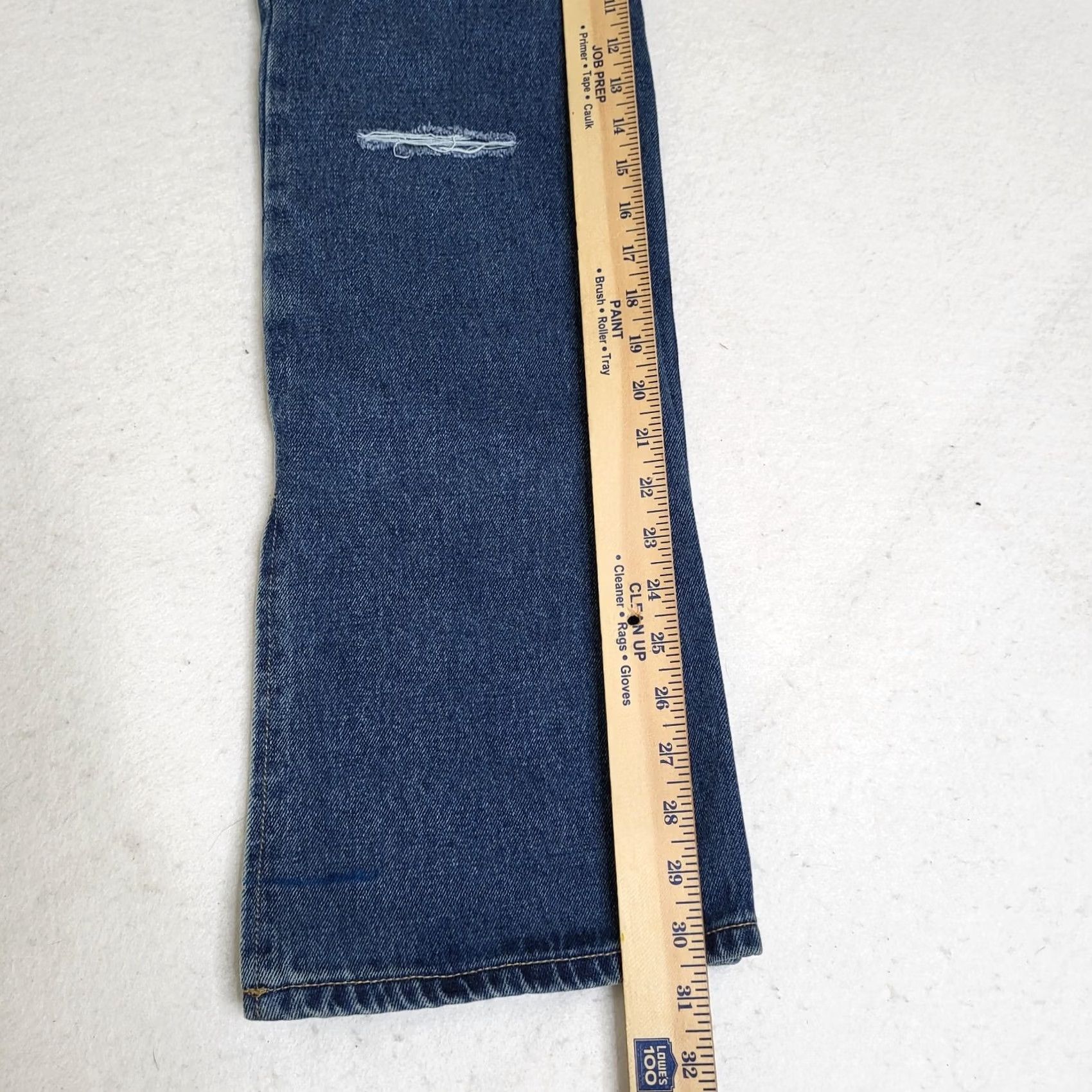 Vintage ADIKA Jeans Women XS Knit High Waist Ripped Straight Split Leg Button Belted Blue Cotton/spandex Casual Modern Size 26" / US 2 / IT 38 - 7 Thumbnail
