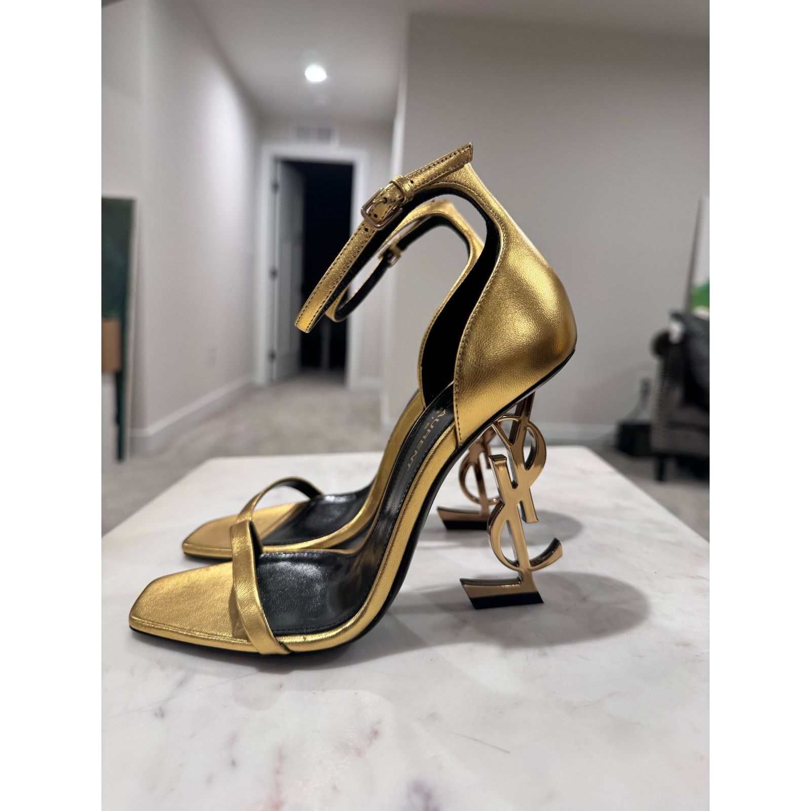 Saint Laurent Paris Saint Laurent Opyum Heels, Gold, EU 35.5, 9/10, MSRP $1500 Size US 5.5 / IT 35.5 - 2 Thumbnail