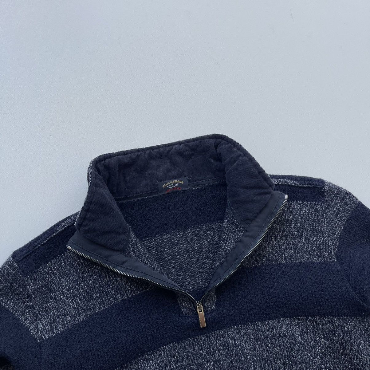 Paul & Shark Paul & Shark Yachting Stripe Wool Knit Half Zip Sweater Navy Size US L / EU 52-54 / 3 - 5 Thumbnail