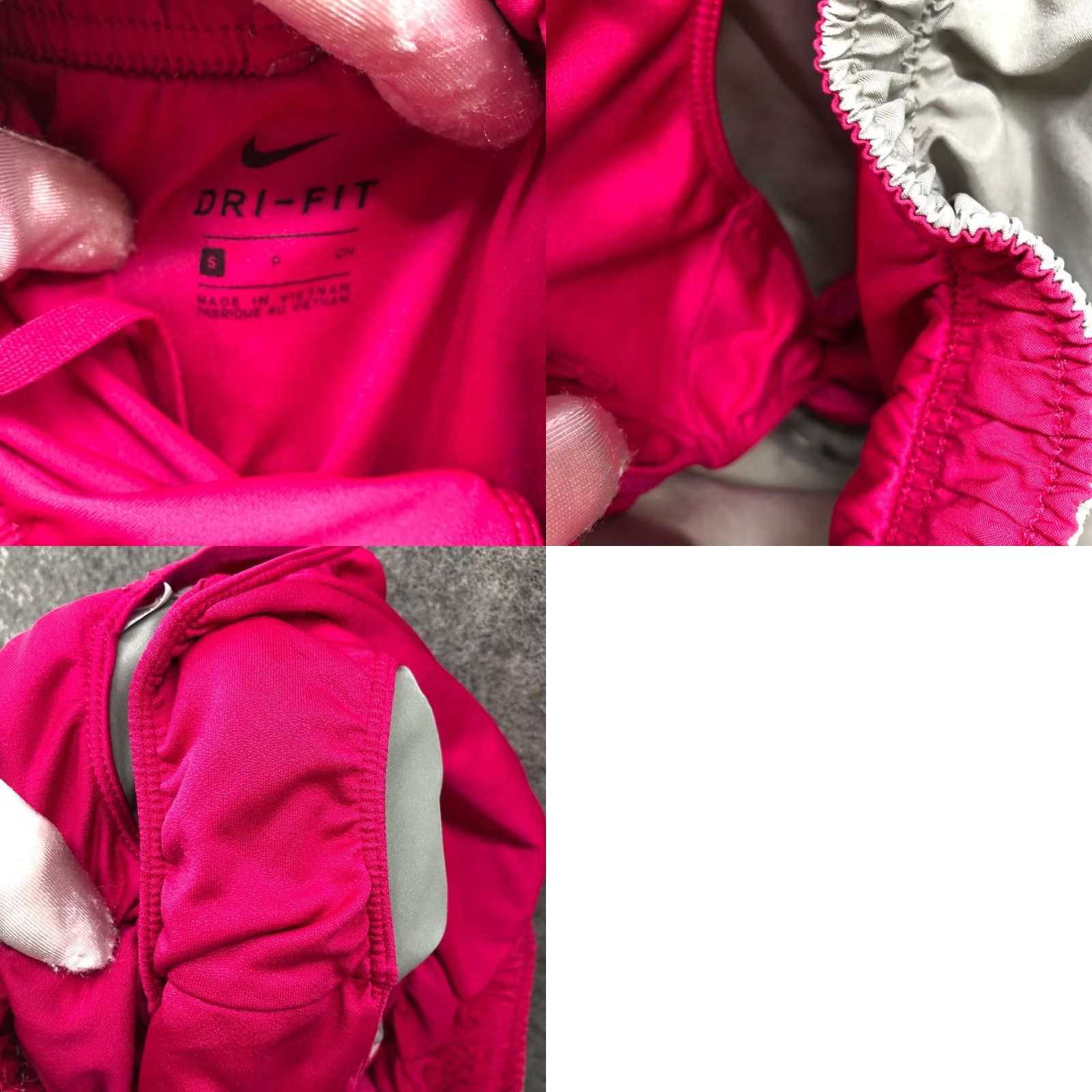 Nike Nike Temp Running Shorts Womens S Gray Pink Lined 3'' Inseam Active Gym Size 28" / US 6 / IT 42 - 8 Thumbnail