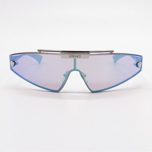 Versace NEW VERSACE MOD 2265 1000/11 SHIELD VE2265 100011 GREY BLUE Size ONE SIZE - 7 Thumbnail