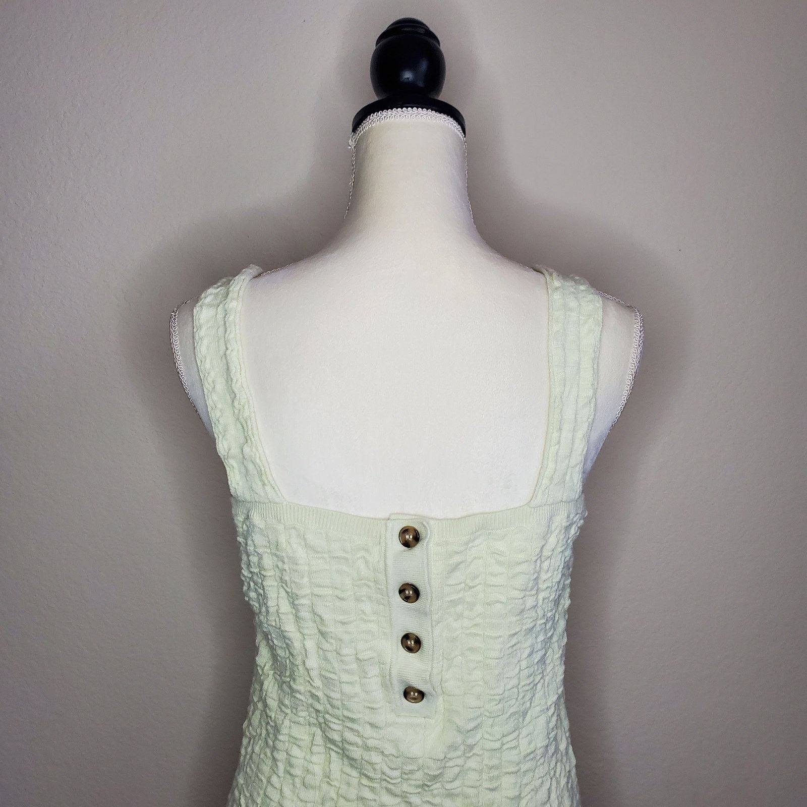 Free People Free People Yellow Mini Dress Large Size L / US 10 / IT 46 - 6 Thumbnail
