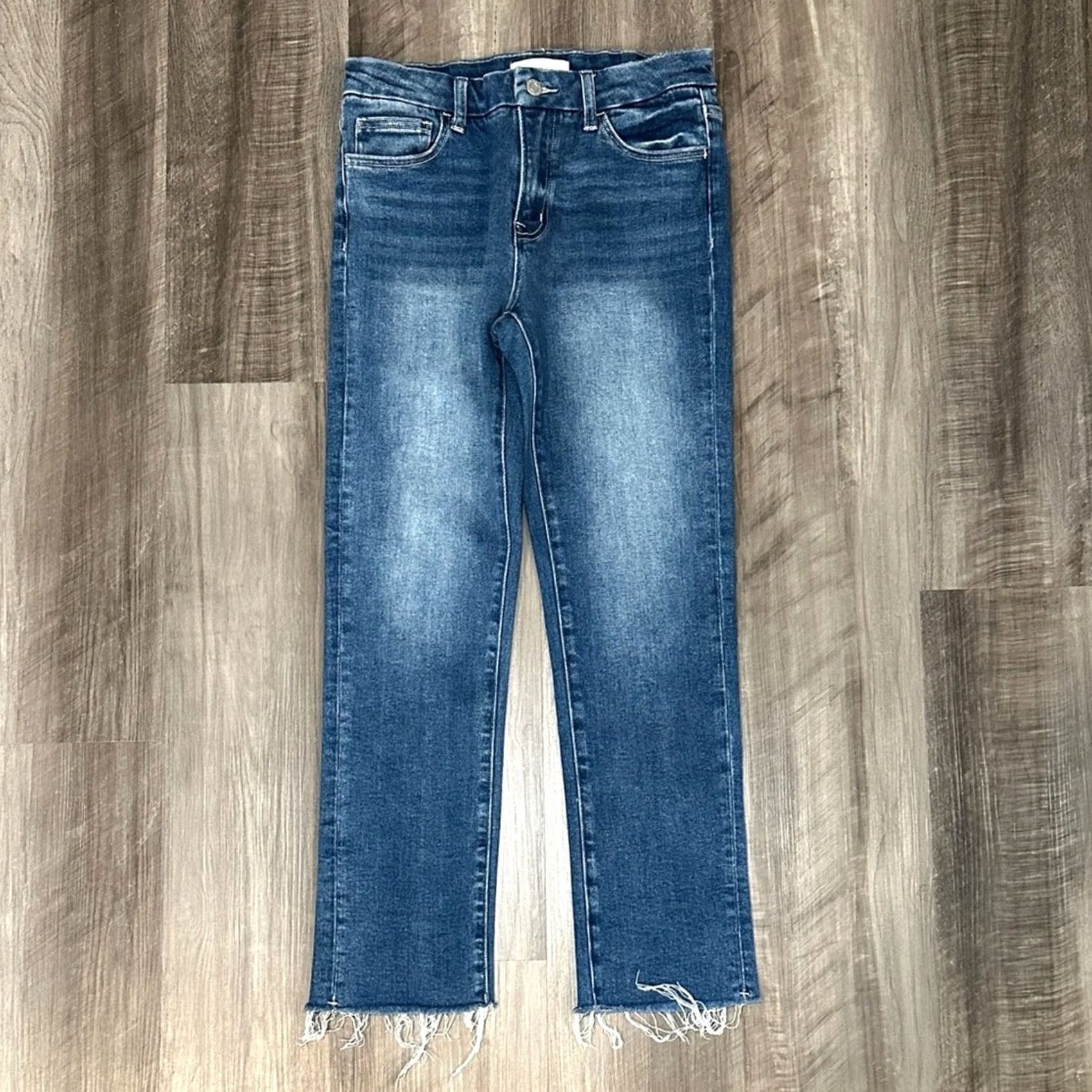 Vintage Vervet VERVET BY FLYING MONKEY Midnight in Paris Crop Raw Hem Jeans - 28 Women Blue 28 Cropped Jeans Womens 28 Size 28" / US 6 / IT 42 - 2 Thumbnail