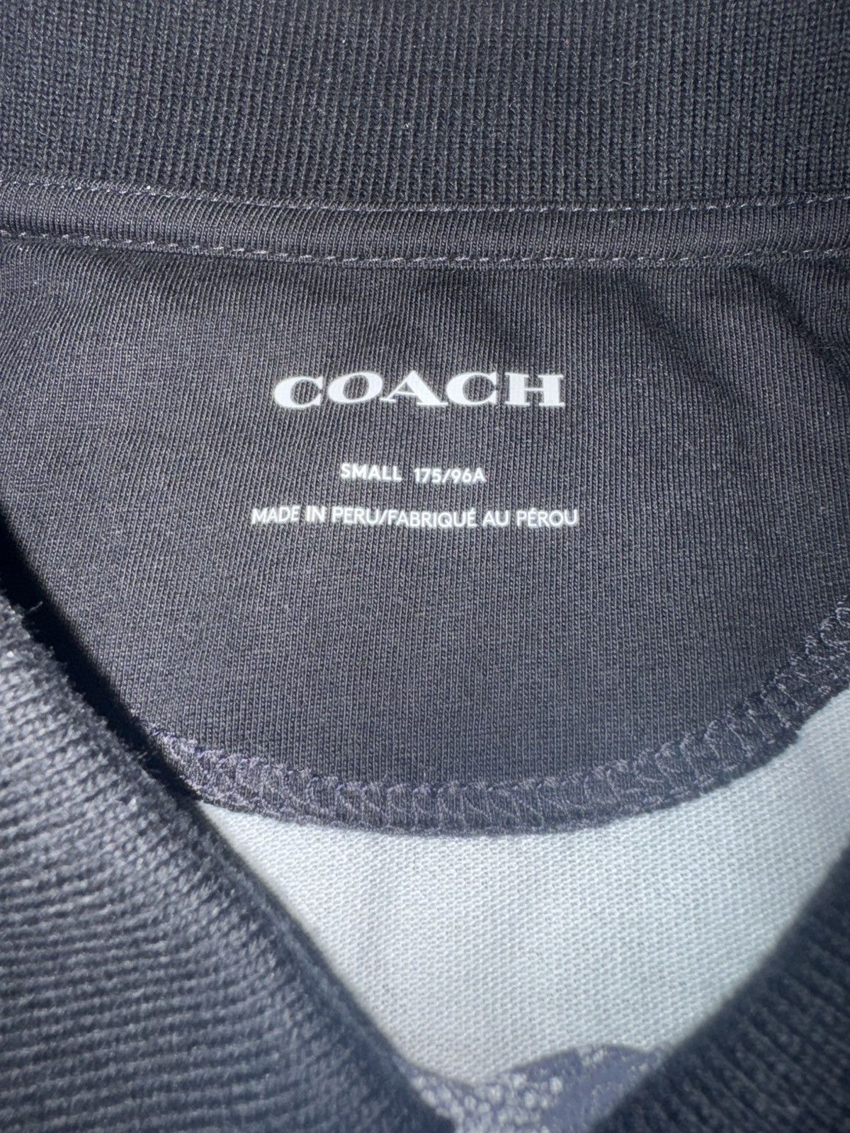 Coach Coach Men's Signature Monogram Polo Shirt Black/Charcoal Size US S / EU 44-46 / 1 - 3 Thumbnail