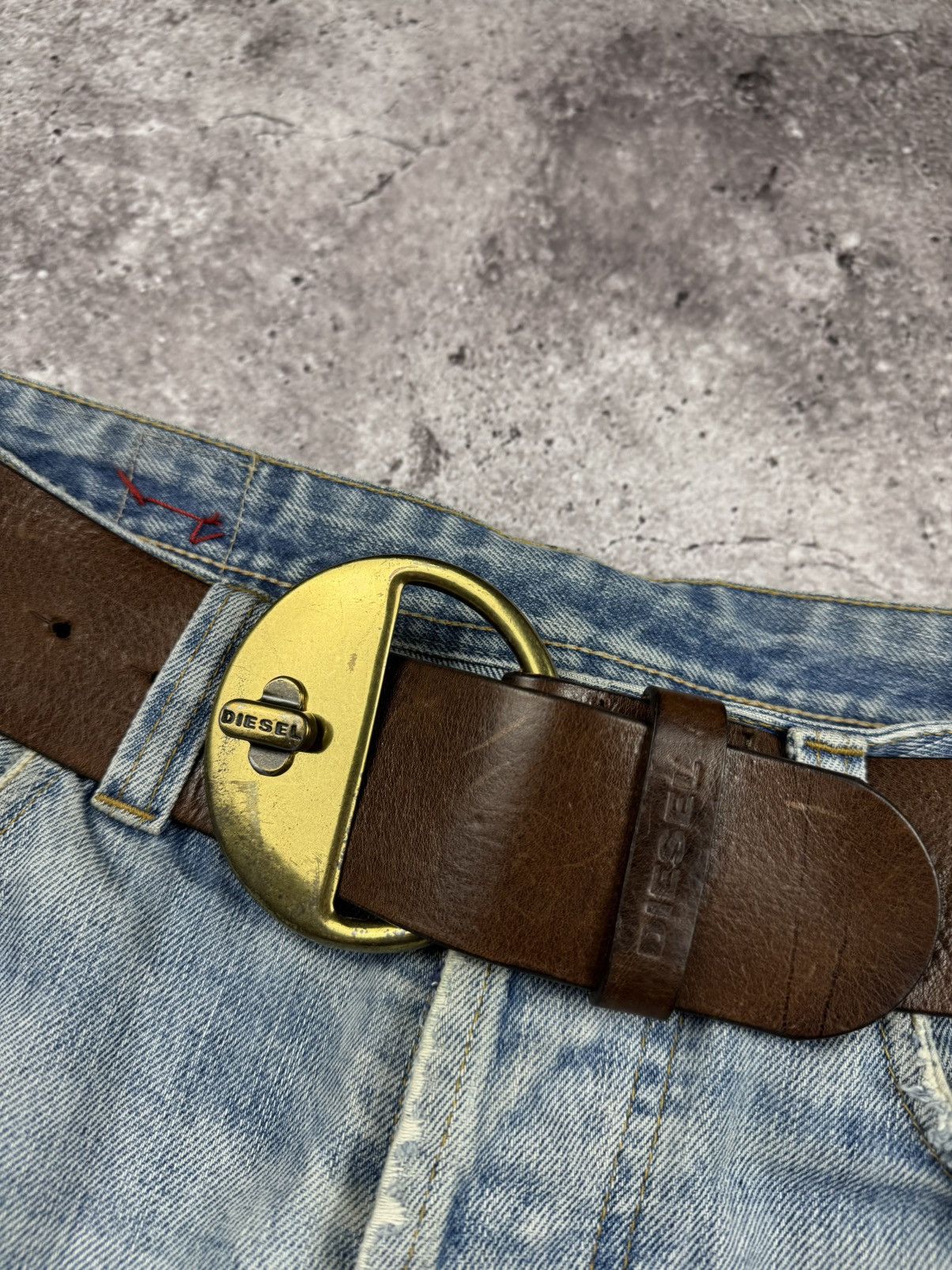Diesel Vintage Diesel Y2K Archive Opium Brown Leather Belt Japan Size ONE SIZE - 6 Thumbnail
