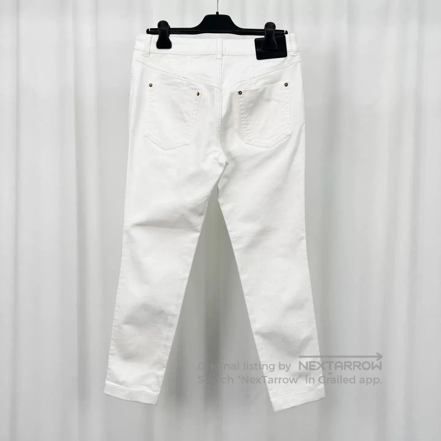 Louis Vuitton Louis Vuitton White Monogram Denim Pants. Size US 40 / EU 56 - 2 Thumbnail