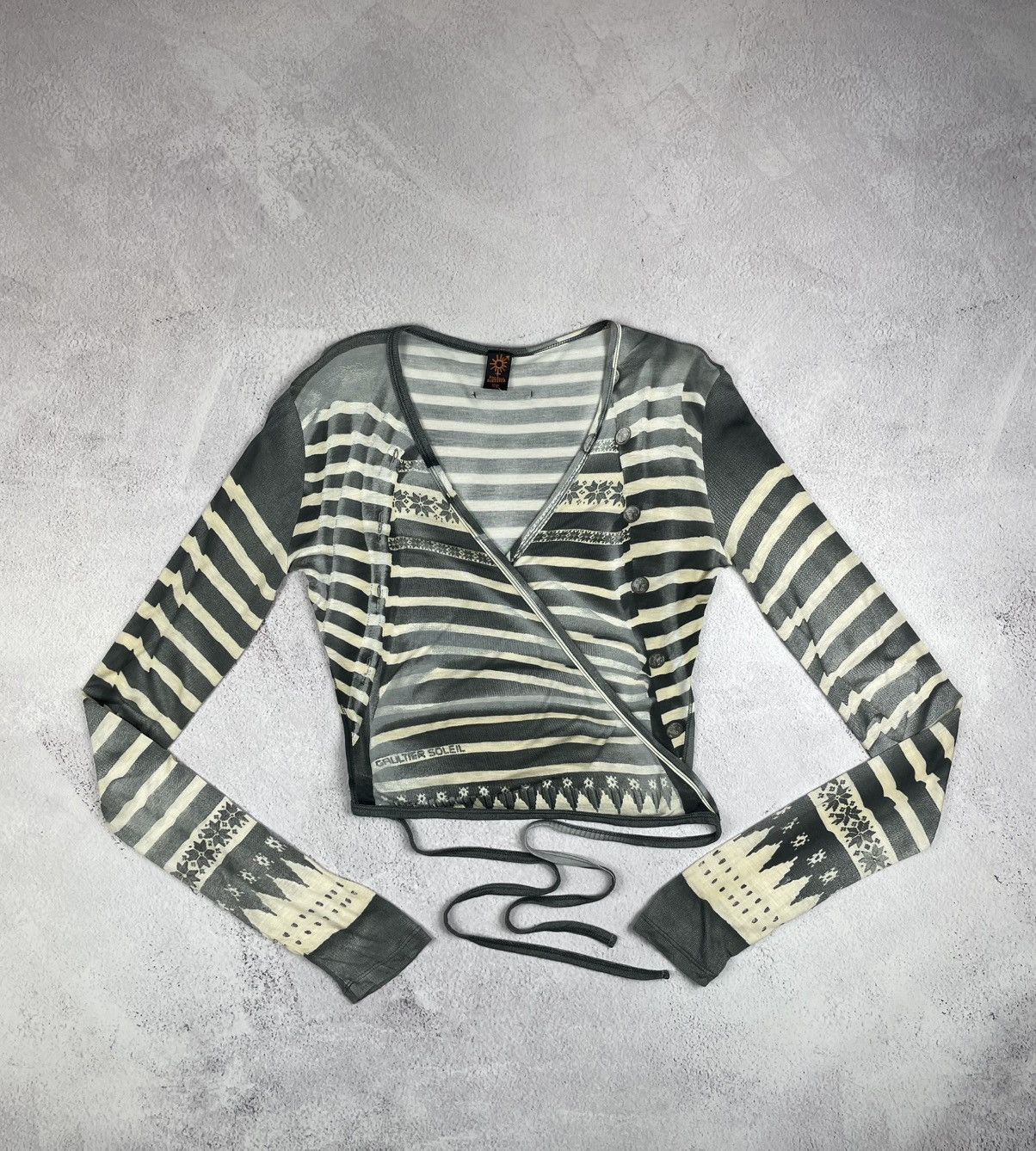 JPG Soleil Long-Sleeve VNeck Shirt Jean Paul Gaultier Unique