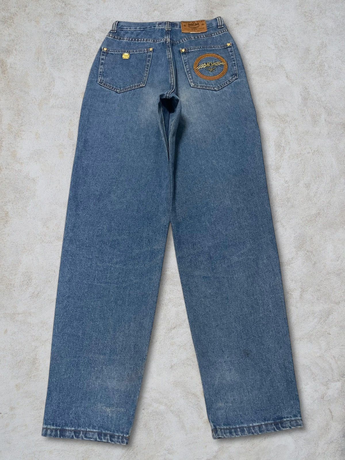 MCM MCM Embroidery Logo High Waist Gold Plate Button Blue Jeans Size 28" / US 6 / IT 42 - 5 Thumbnail