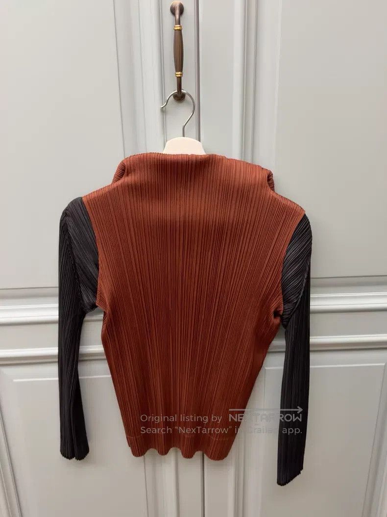 Issey Miyake Issey Miyake Double-layer color-block long-sleeve top Size L / US 10 / IT 46 - 3 Thumbnail