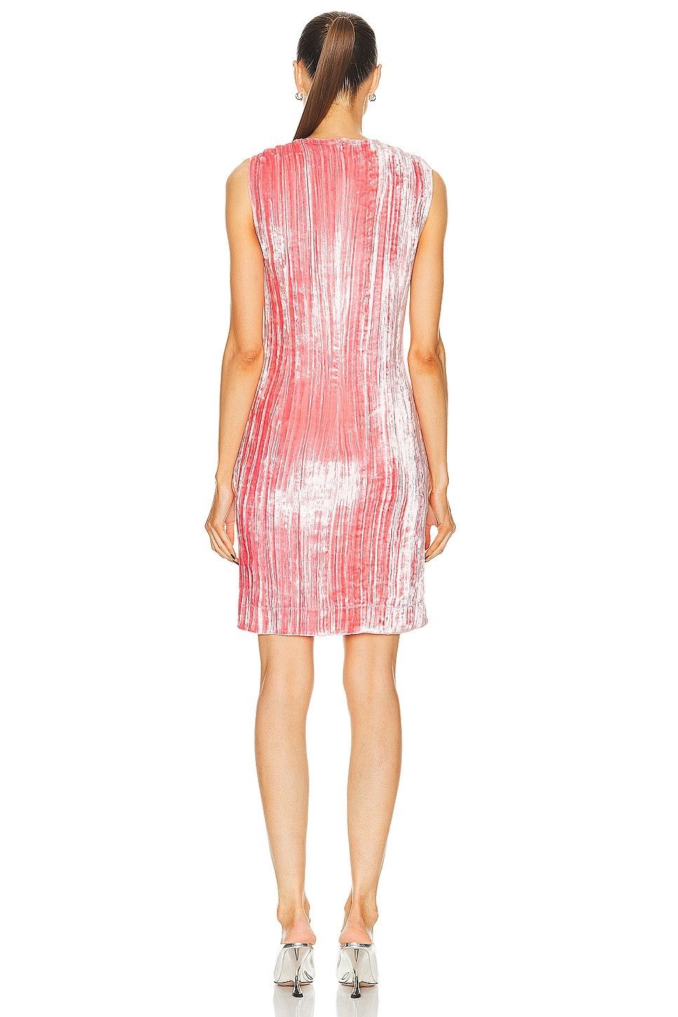 Bottega Veneta o1s1rm1125 Textured Viscose Silk Velvet Dress in Pink Size M / US 6-8 / IT 42-44 - 3 Thumbnail