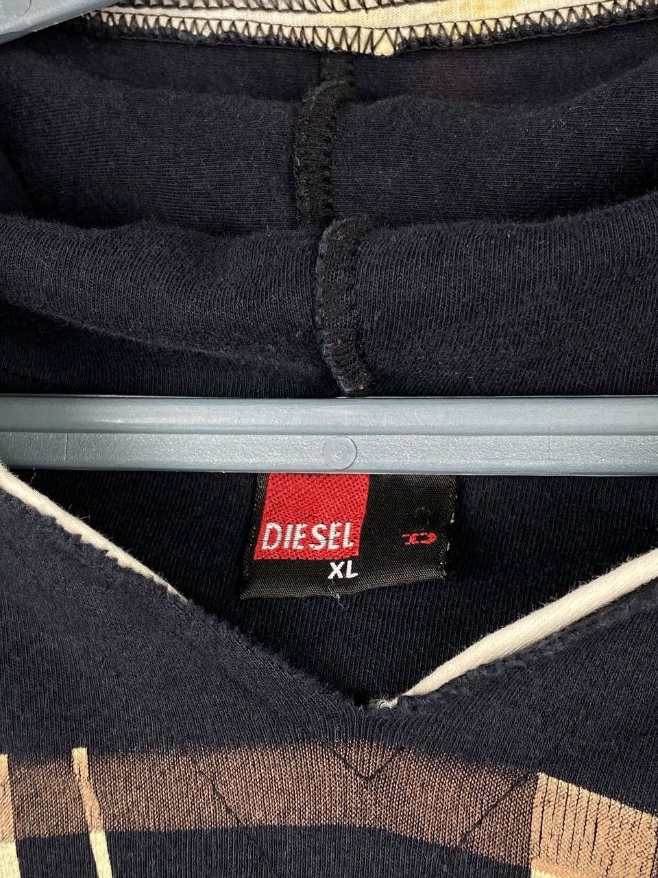 Diesel × Vintage Vintage Y2K Diesel Printed Back Hooded T-Shirt Size US XL / EU 56 / 4 - 7 Thumbnail