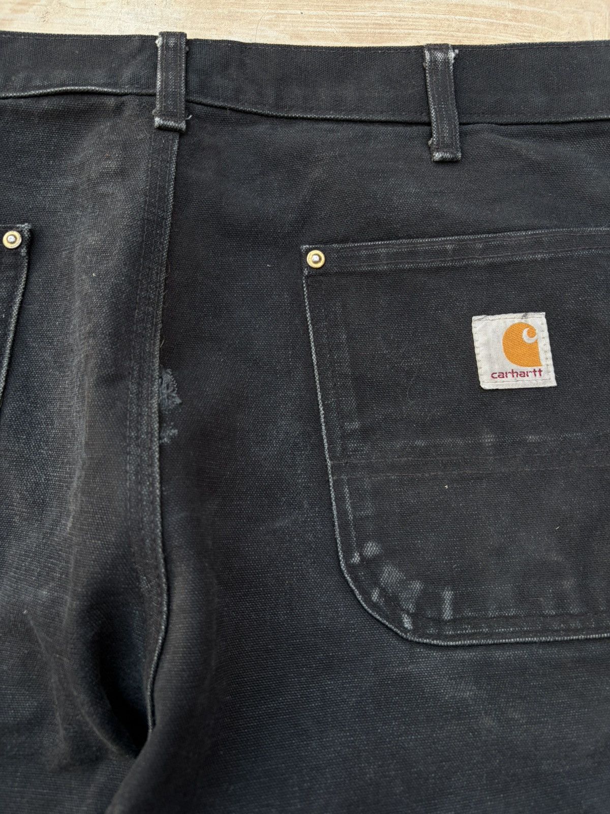 Carhartt Vintage 00s Carhartt Double Knee Pant Black Faded Size US 36 / EU 52 - 6 Thumbnail