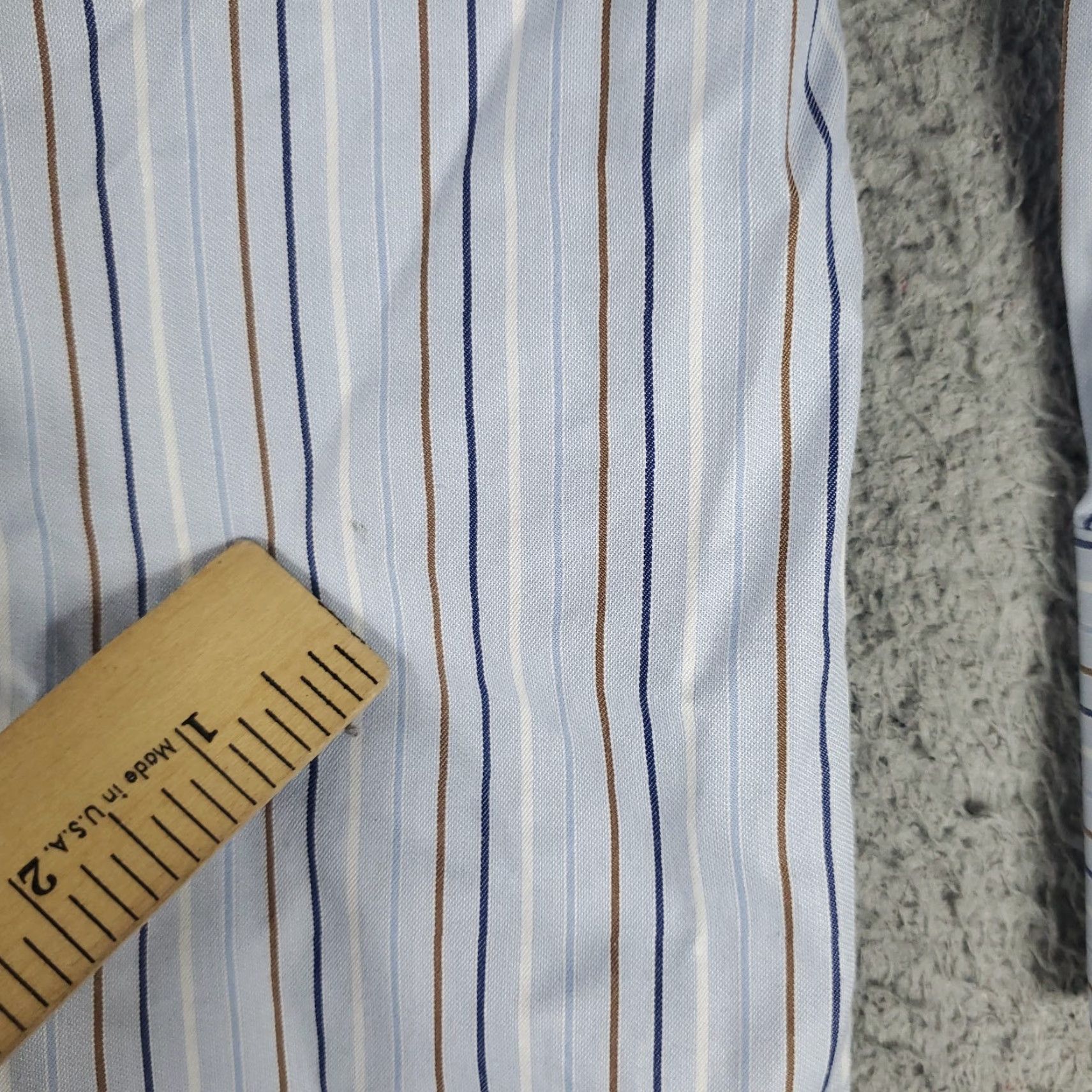 Brooks Brothers VINTAGE Brooks Brothers Shirt Mens 18 Blue Striped Madison Dress Button Up Long Sleeve, 18, Blue, Non-Iron, Regular Fit, Men's Dress Shirt Size 48R - 3 Thumbnail
