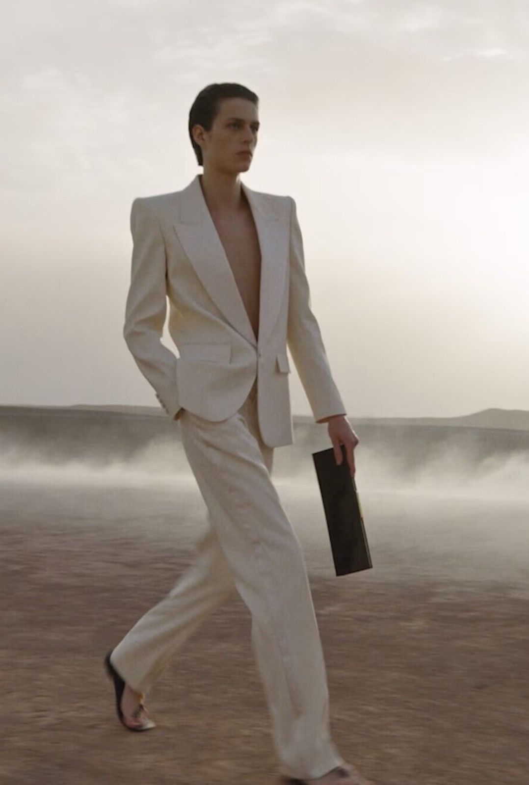 Saint Laurent Paris Saint Laurent Paris SS23 Le Smoking White Blazer Suit Size 50S - 3 Thumbnail
