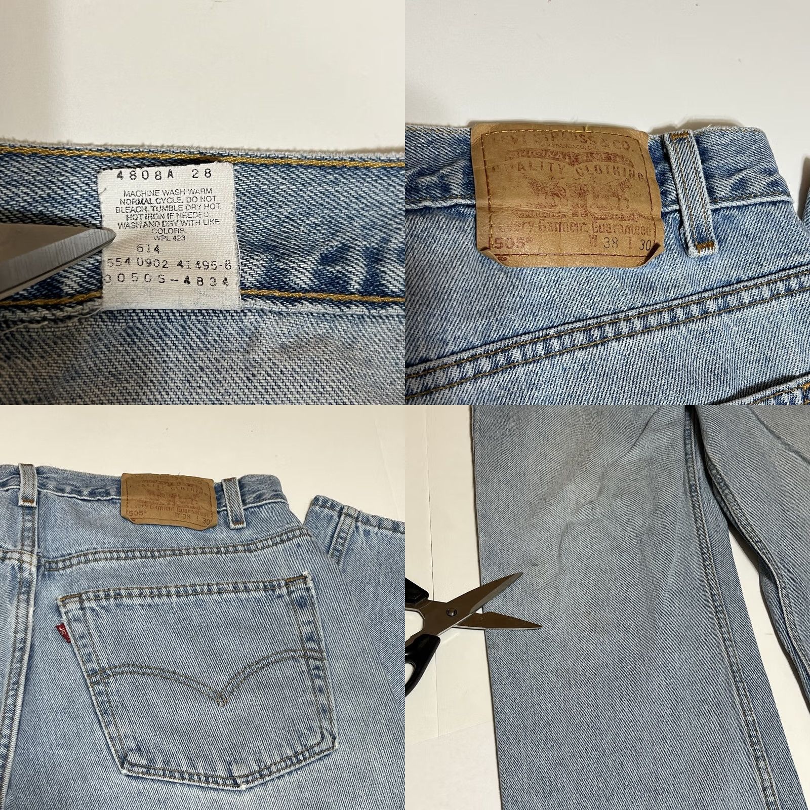 Levi's VINTAGE Levi's 505 Jeans Mens 36x30 Light Wash Straight 5-Pocket Denim Cotton Blue Regular Jeans Mens Size US 36 / EU 52 - 8 Thumbnail