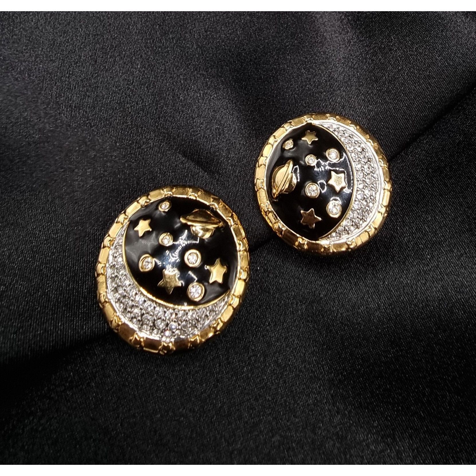 Swarovski Vintage Swarovski Early 2000s Gold-Tone Clip-On Earrings Wit Size ONE SIZE - 4 Thumbnail