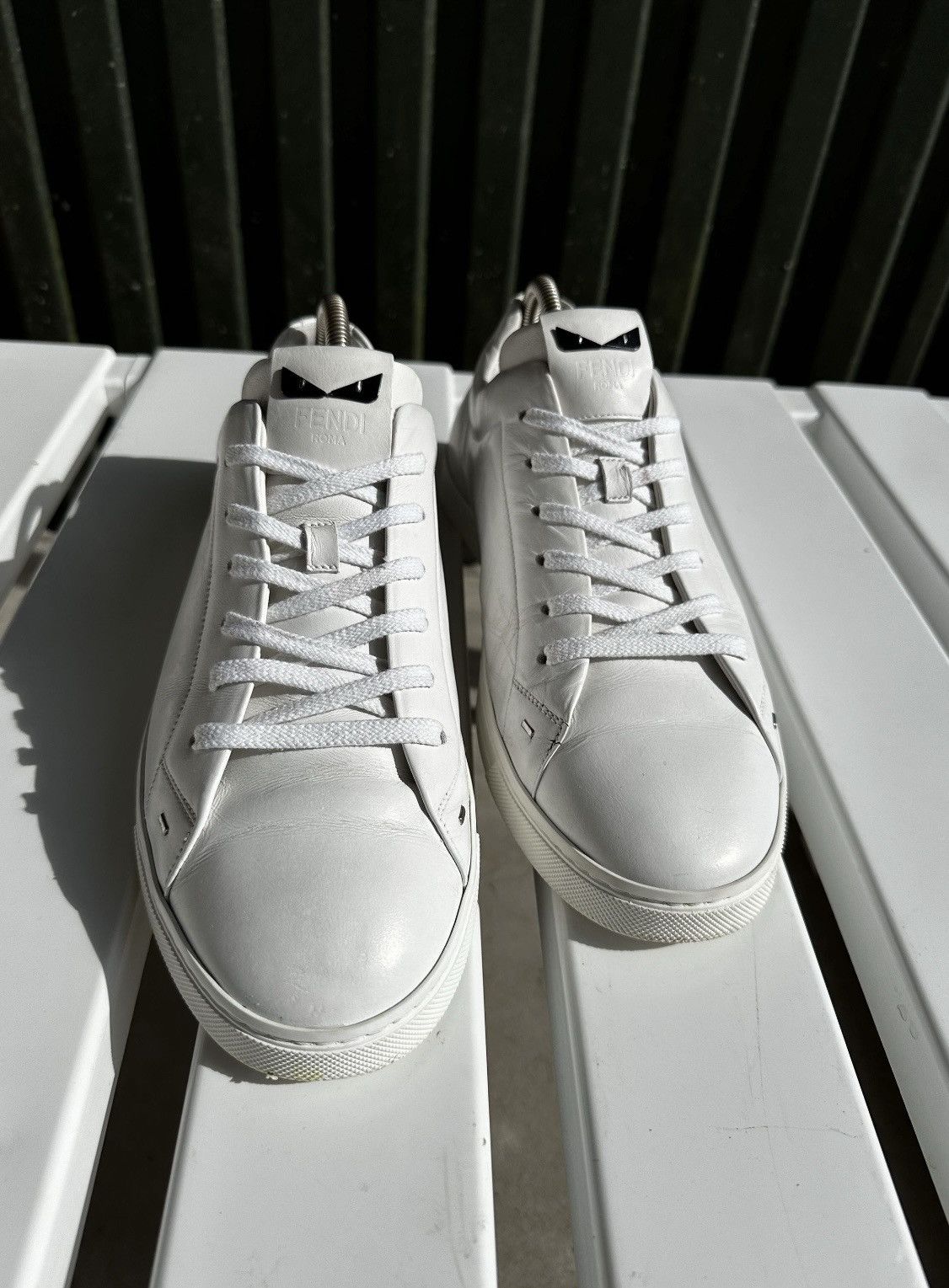 Fendi Fendi White Leather Sneakers Size US 8 / EU 41 - 2 Thumbnail