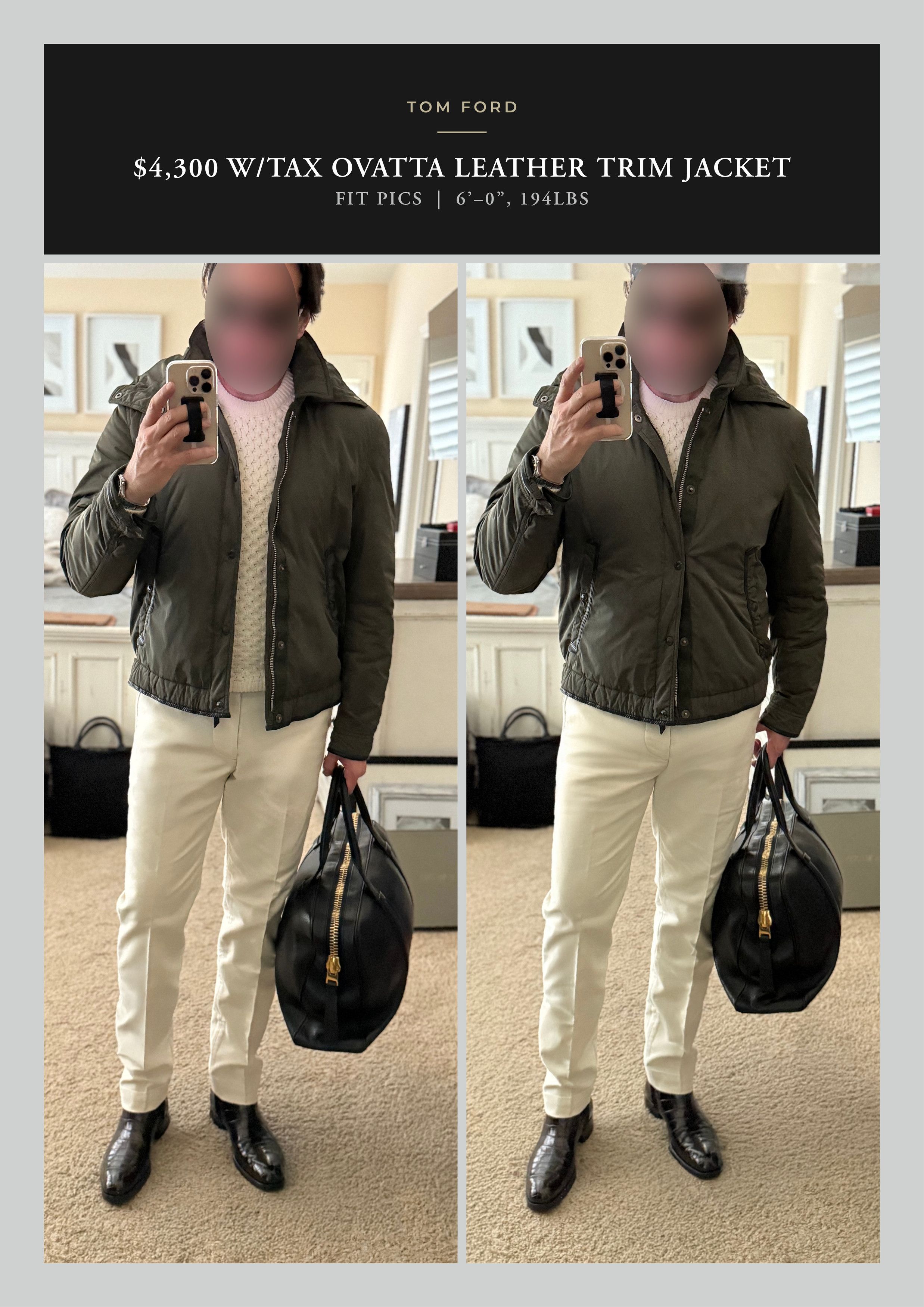 Tom Ford Fits 52, Best Dressed $4,300 w/tax Ovatta Leather Accents Size US XL / EU 56 / 4 - 1 Thumbnail