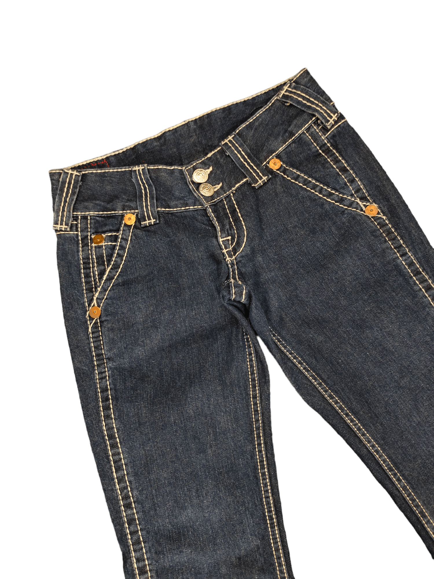 True Religion Flare Jeans True Religion Big Stitch Denim Bootcut Low Rise Size 27" / US 4 / IT 40 - 5 Thumbnail