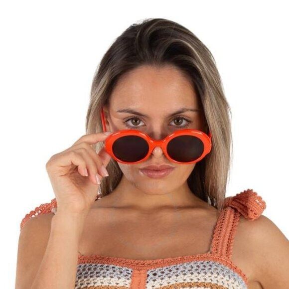 Loewe Loewe LW40135F 42E Sunglasses Orange Round Frame, Brown Size ONE SIZE - 2 Thumbnail