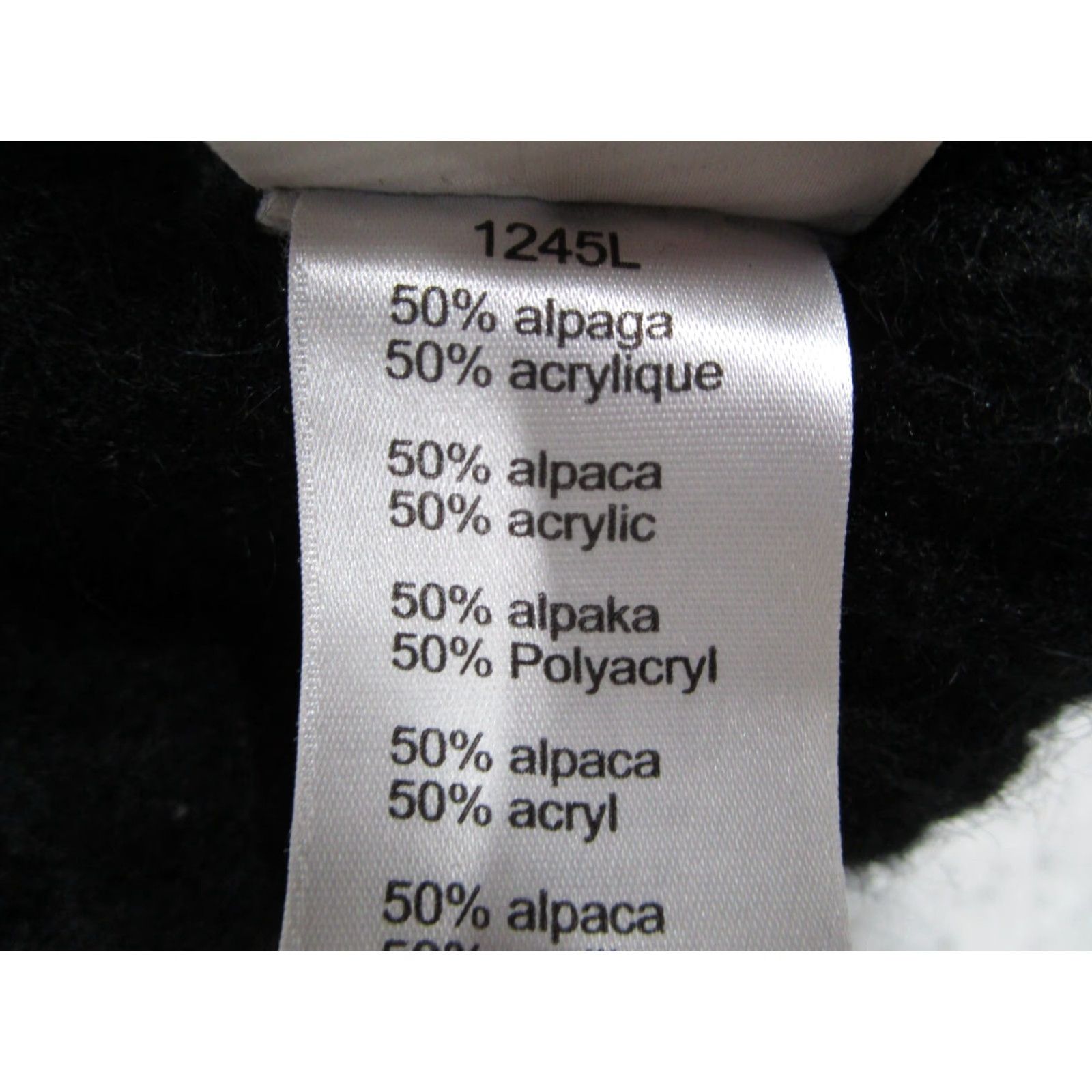 Lacoste VINTAGE Lacoste Hat Women XS Black Alpaca Blend Knit Beanie Crocodile Made in Peru Size ONE SIZE - 5 Thumbnail
