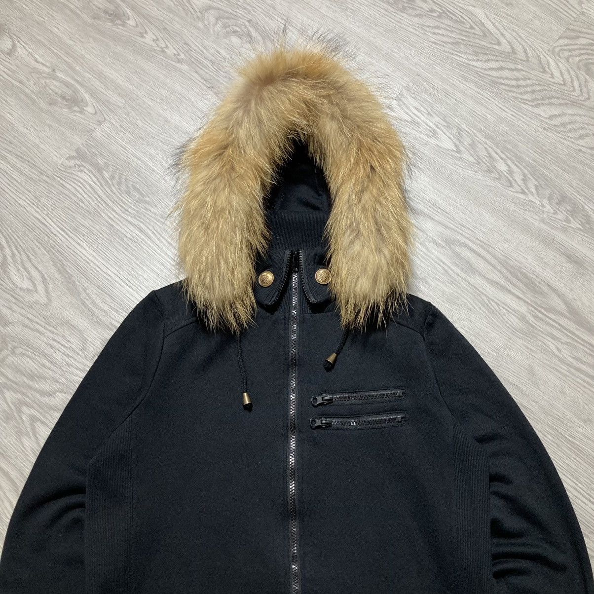 14th Addiction 2000s Lorenzo Fur Ziphoodie Black Lgb Punk Gothic Style Size US M / EU 48-50 / 2 - 2 Thumbnail