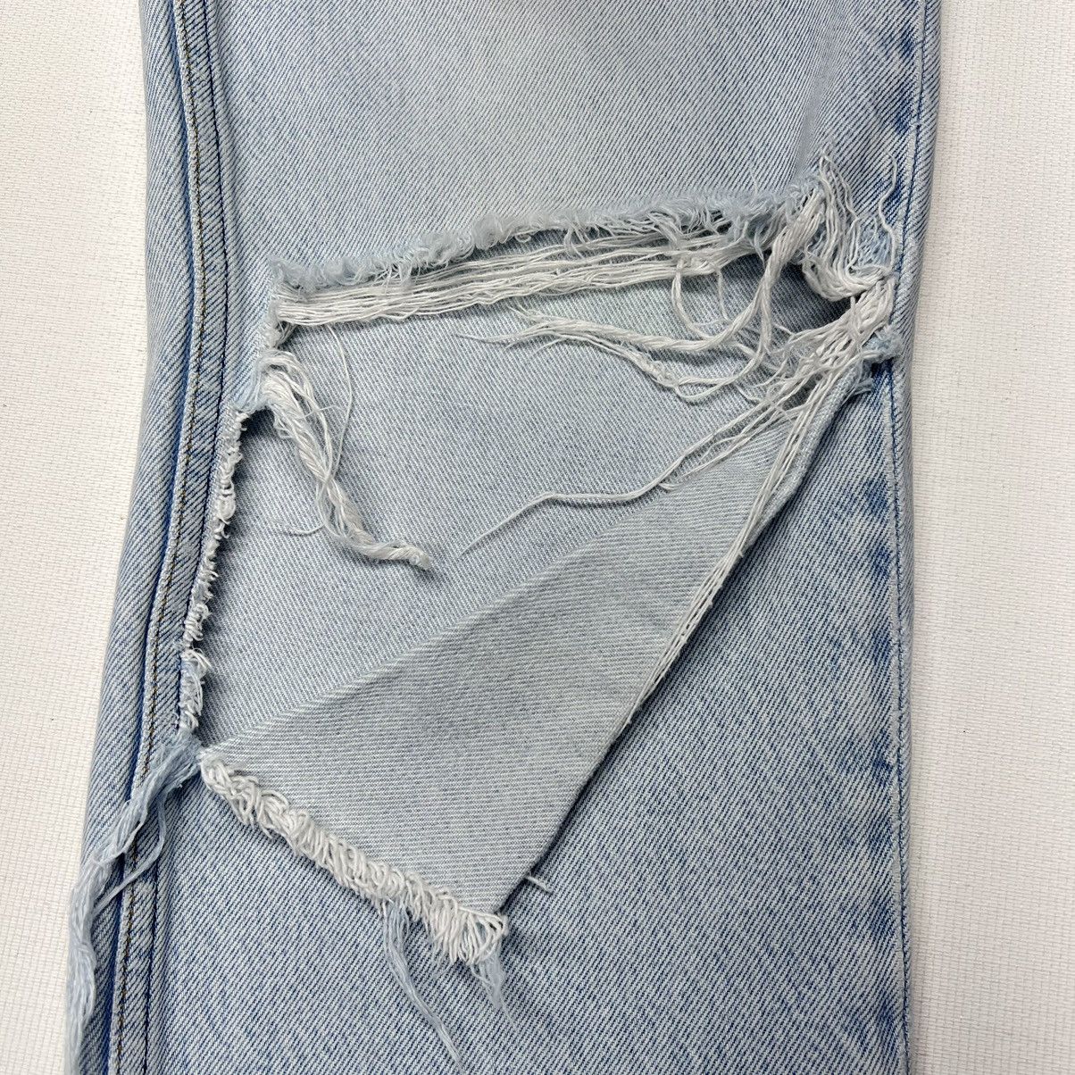 Reformation Reformation Jeans Blue Cynthia High Rise Relaxed Denim Rip Size 29" - 5 Thumbnail