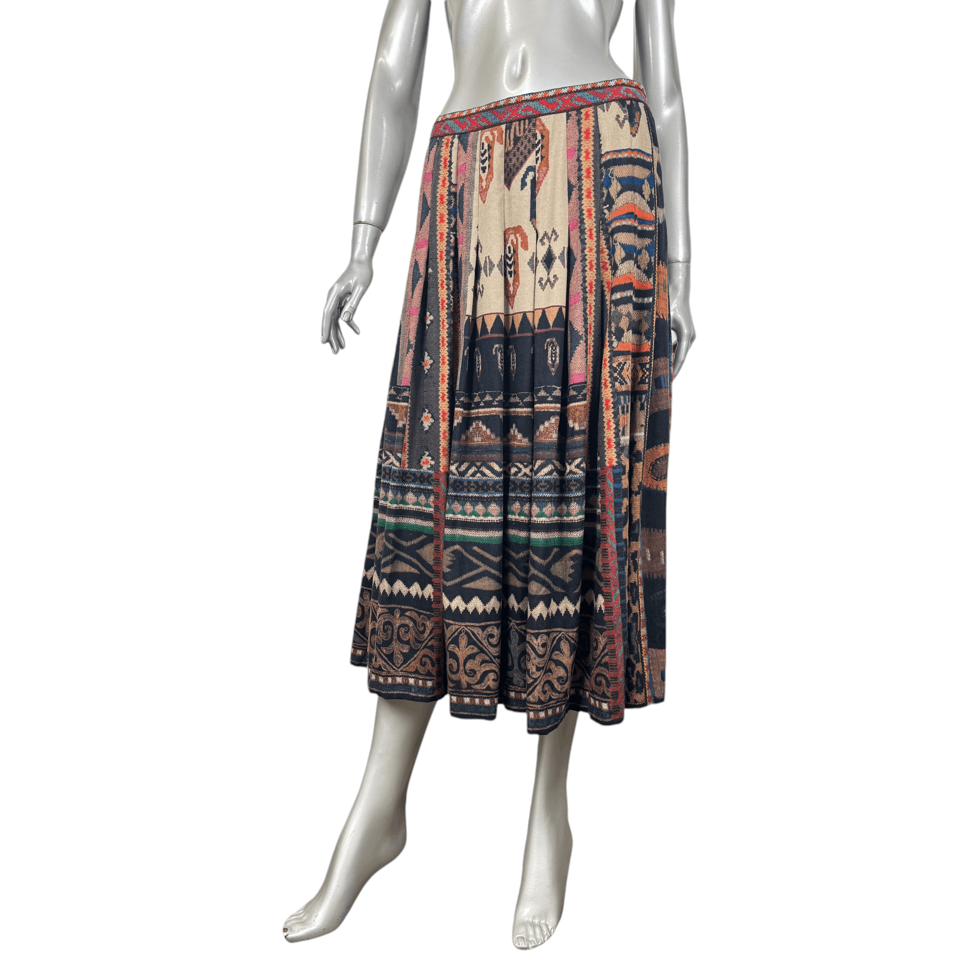 Etro Etro Wool and Silk Pleated Print Skirt Size 30" / US 8 / IT 44 - 3 Thumbnail