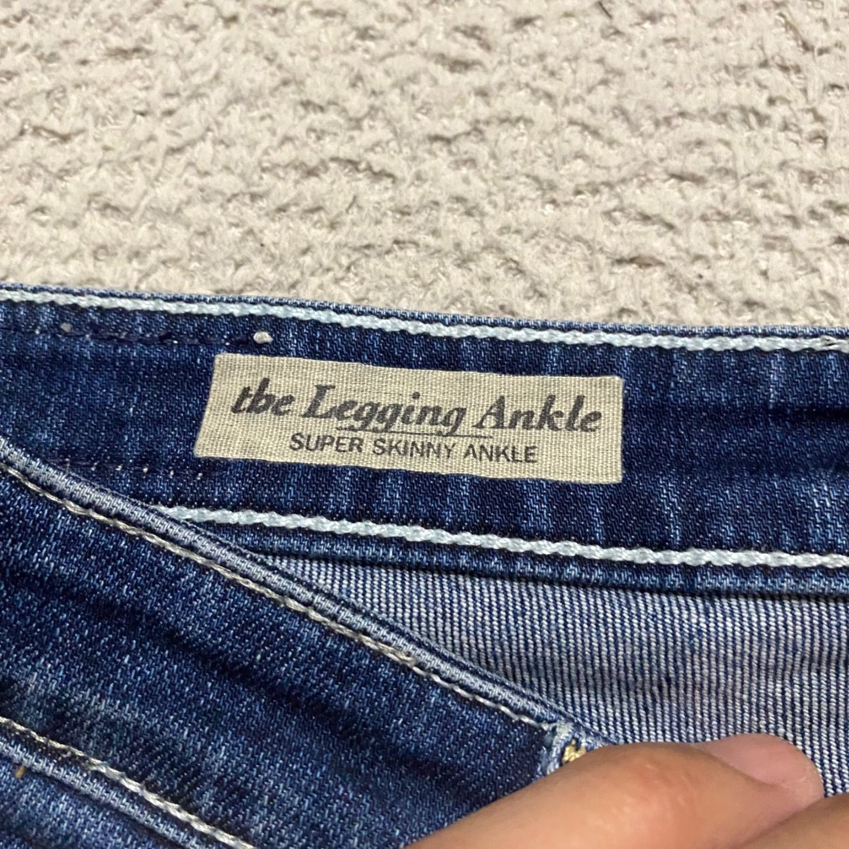 Denime AG Adriano Goldschmied Jeans Skinny Womens 26 Blue Denim Dark Wash Legging Ankle Slim Size 26" / US 2 / IT 38 - 4 Thumbnail