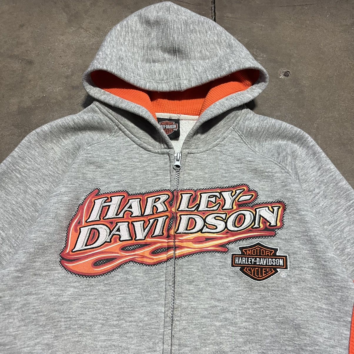 Harley Davidson Vintage Harley Davidson Flame Sleeve Zip Up Hoodie Y2K Biker Size US S / EU 44-46 / 1 - 4 Thumbnail