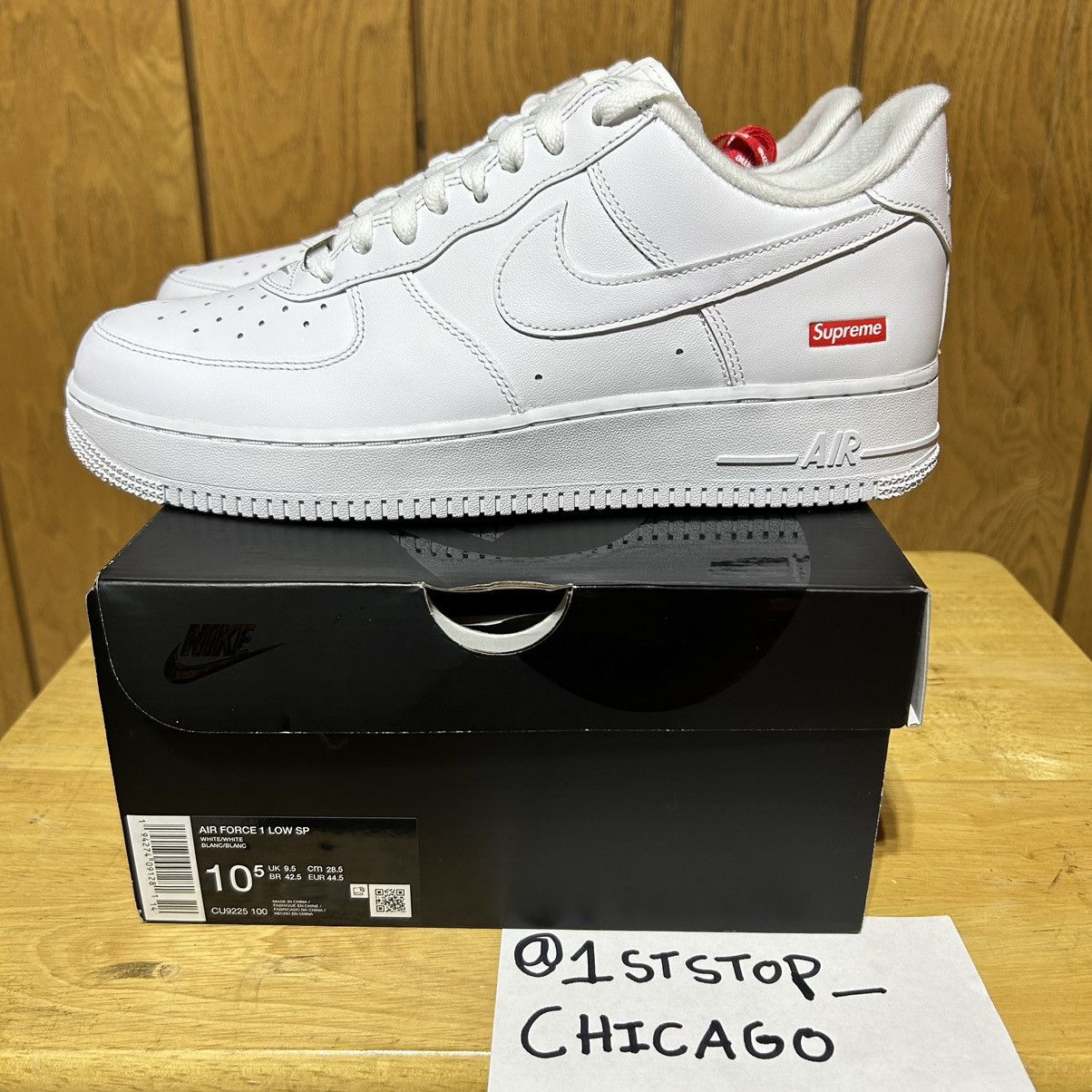 Nike × Supreme Supreme Nike Air Force 1 Low Men’s Size 10.5 White NEW Size US 10.5 / EU 43-44 - 3 Thumbnail