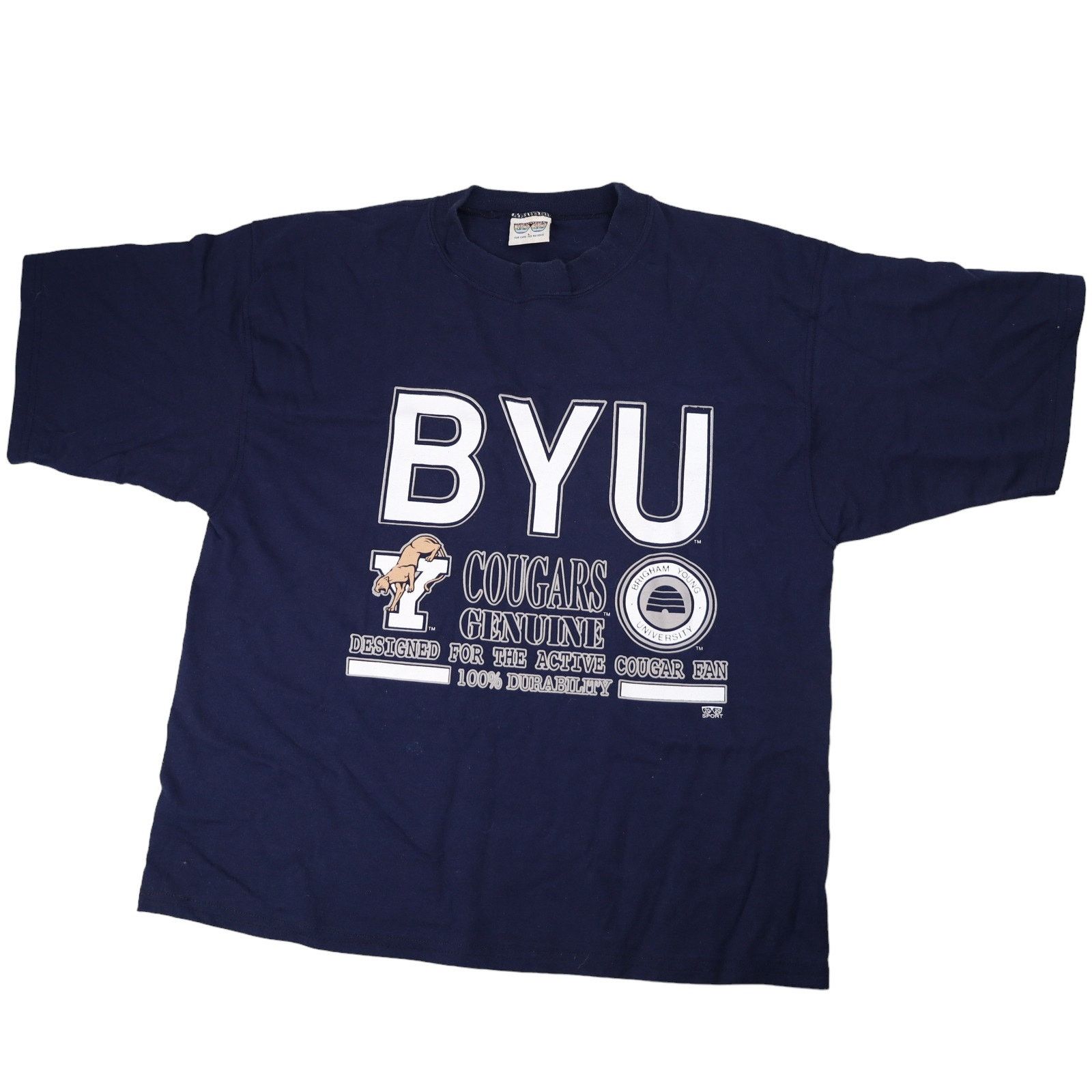 NCAA × Vintage Vintage BYU Brigham Young University Graphic T Shirt Size US L / EU 52-54 / 3 - 1 Thumbnail
