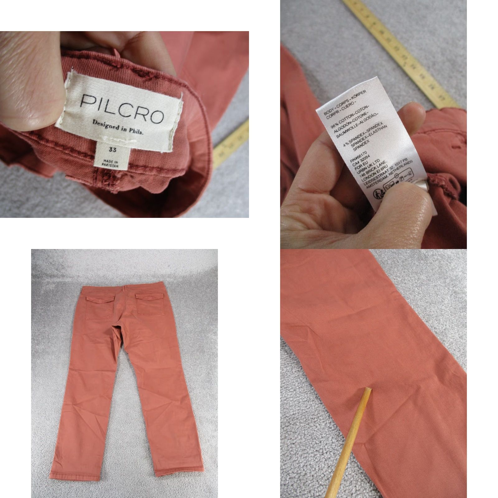 Vintage VINTAGE Pilcro Pants Womens Regular Size 33 Red Cotton Twill Slim Fit Chino Tapered Womens Size 24" / US 00 / IT 34 - 8 Thumbnail