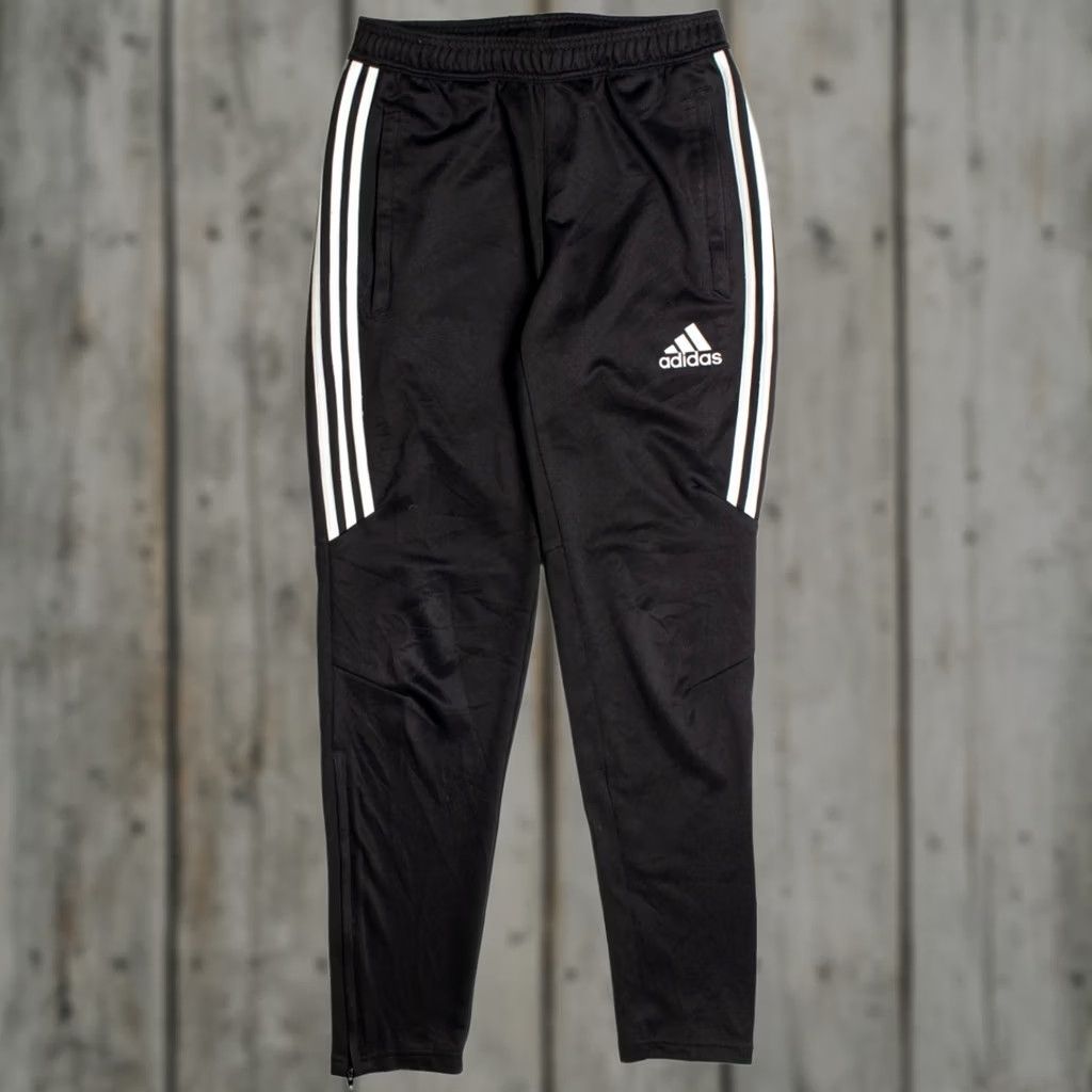 Adidas VINTAGE Adidas Track Pants Black Small 3 Stripes Joggers Athletic Wear Adidas Small Black Tracksuit Bottoms Mens Size 36R - 1 Thumbnail