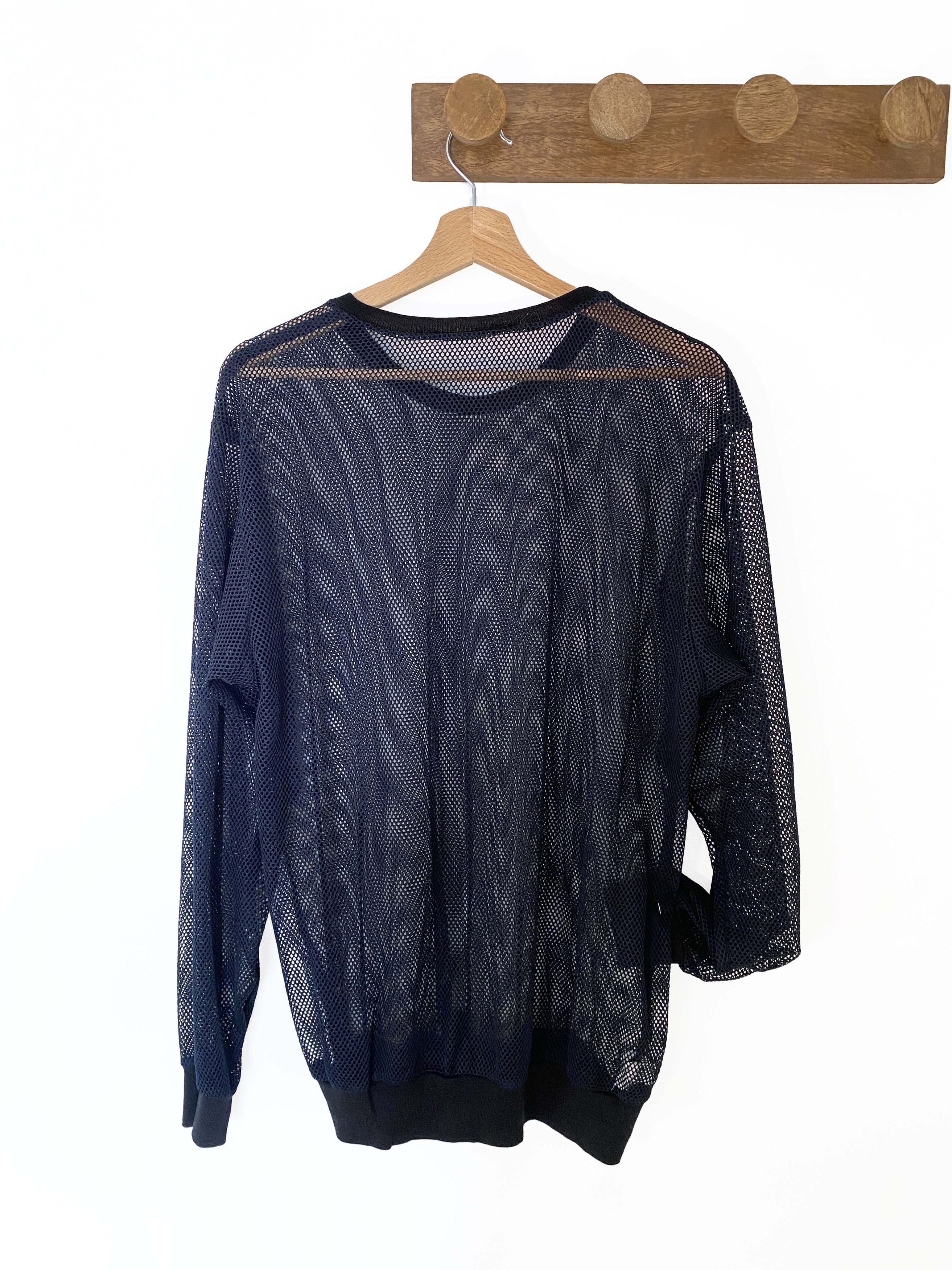 Bless BLESS M-Sweater Navy Blue Mesh Size L / US 10 / IT 46 - 2 Thumbnail