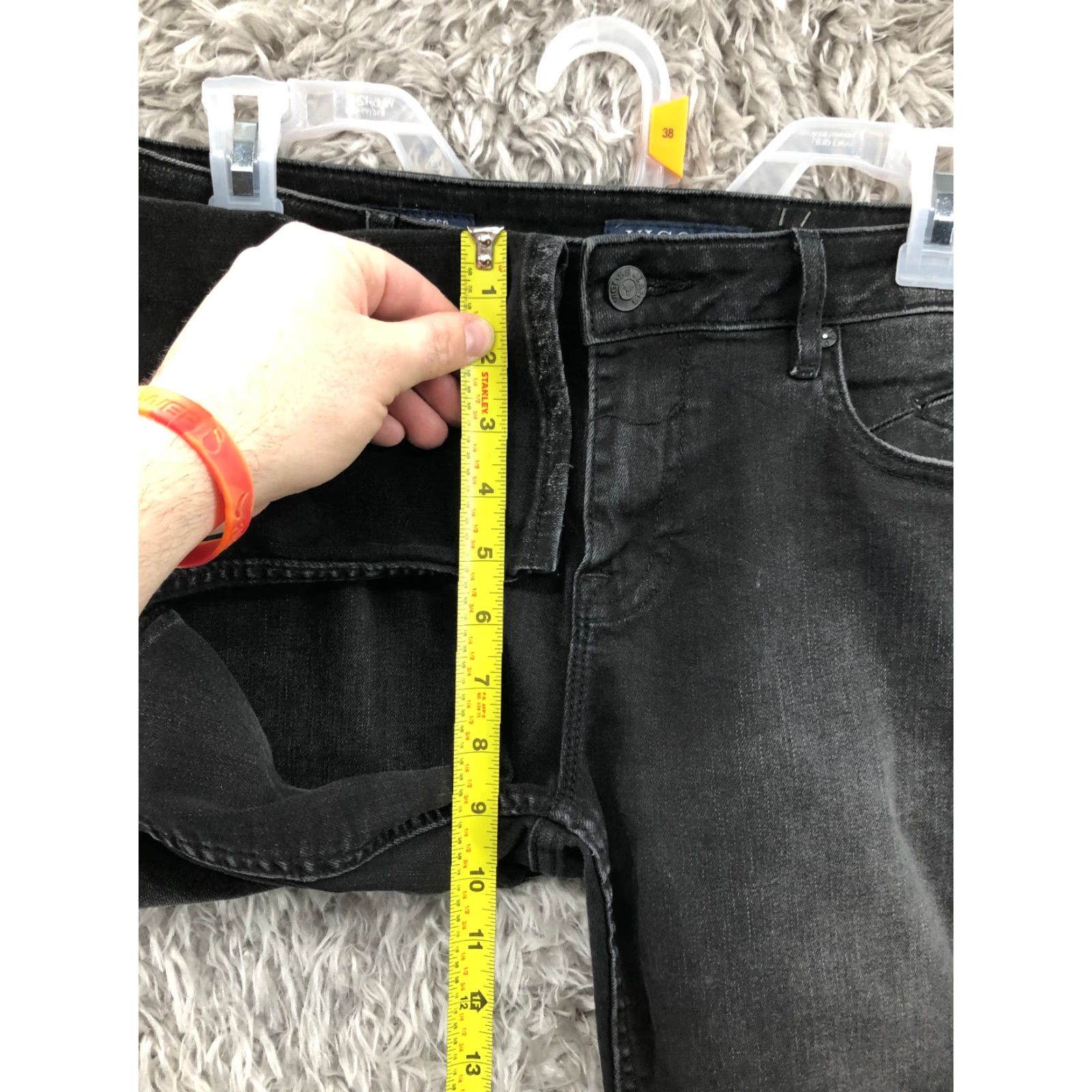 Vintage VIGOSS Jeans Skinny Biker Mens 30x28 Dark Black Denim Mid Rise 5-Pocket Style Comfort Pockets Mens Biker Theme 90s? Size US 30 / EU 46 - 4 Thumbnail