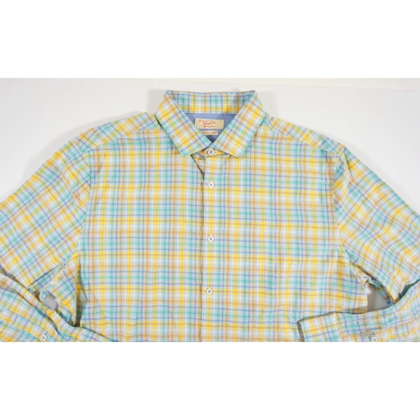 Original Penguin Original Penguin Button Up Shirt Mens 16.5 Check Long Sleeve Preppy Multicolor 34/35 Size US L / EU 52-54 / 3 - 2 Thumbnail