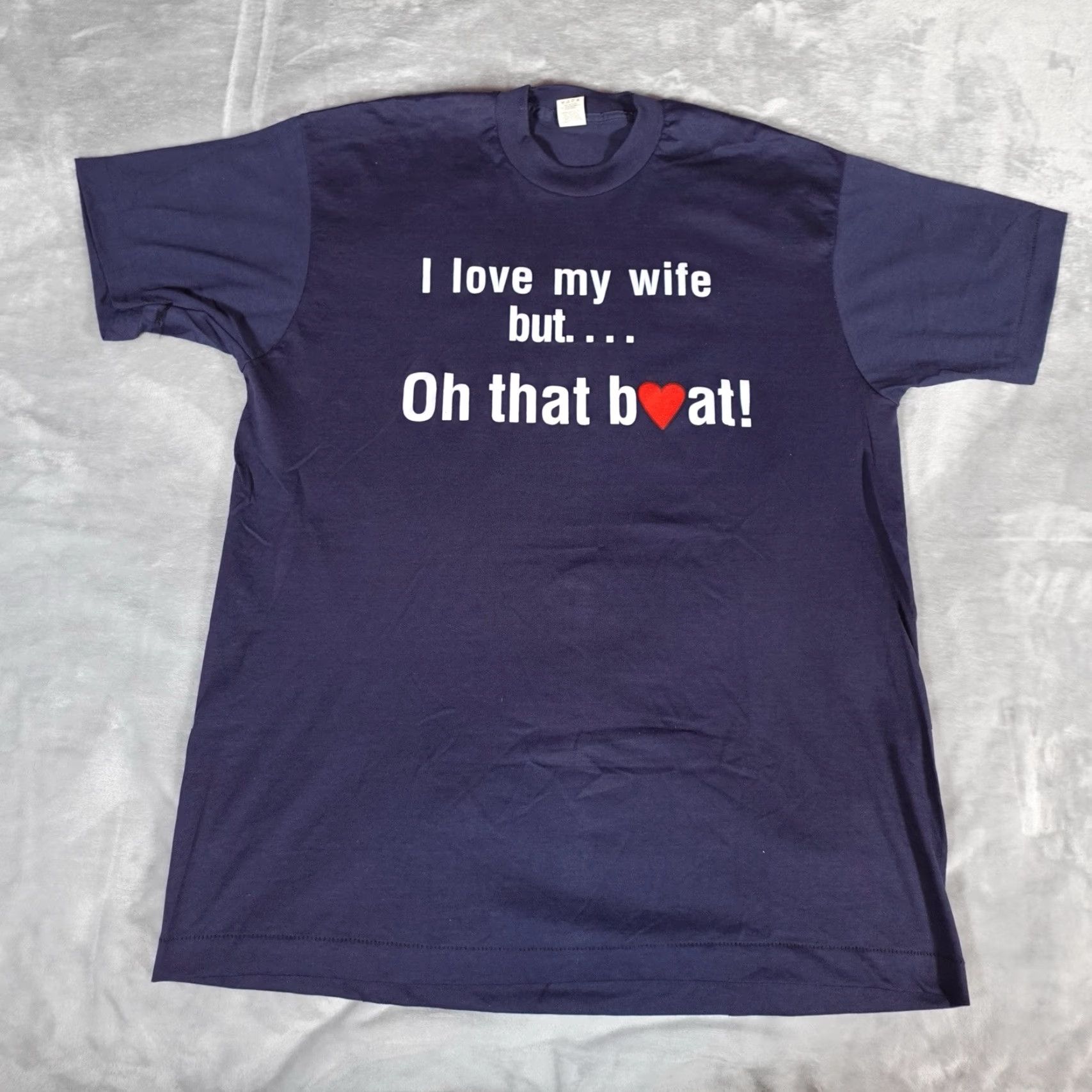 Vintage Vintage I Love My Wife But Oh That Boat T Shirt Mens XL Slim Funny 80s READ! Size US XL / EU 56 / 4 - 2 Thumbnail