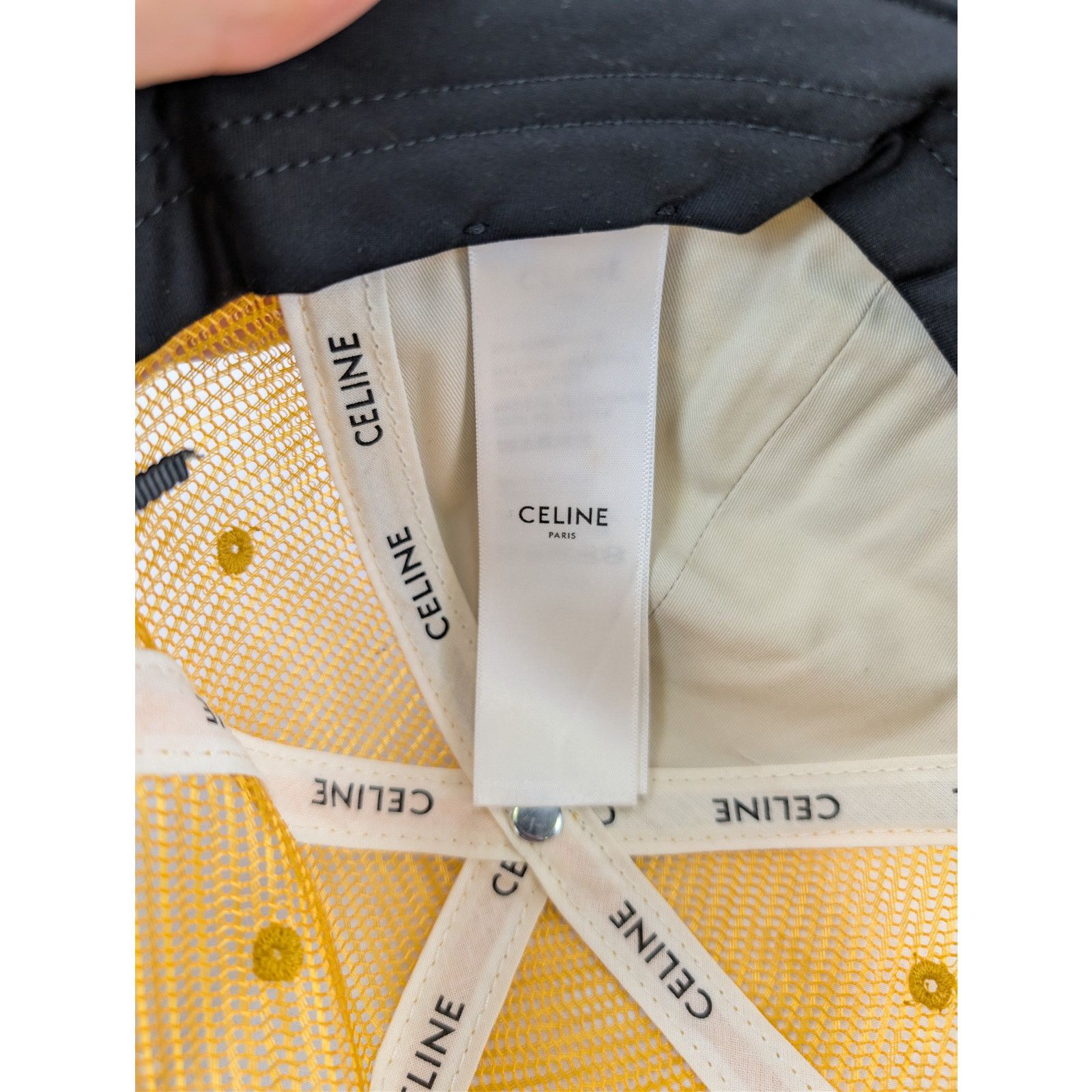 Celine o1rshd1 Size: M / mesh baseball Cap / Hat in Yellow/Beige Size ONE SIZE - 12 Thumbnail