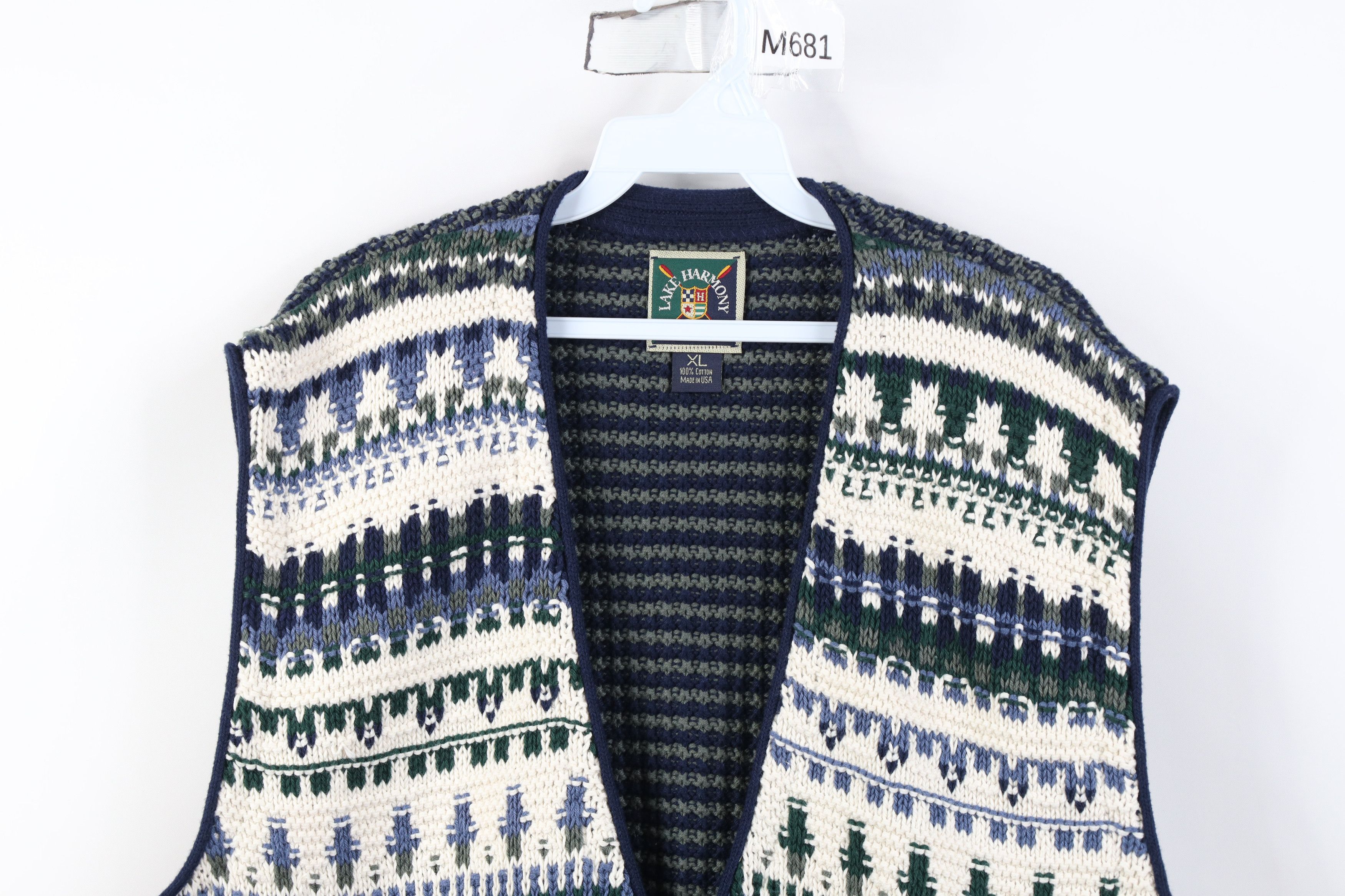 Vintage Vintage 90s Streetwear Fair Isle Cardigan Sweater Vest USA Size US XL / EU 56 / 4 - 2 Thumbnail