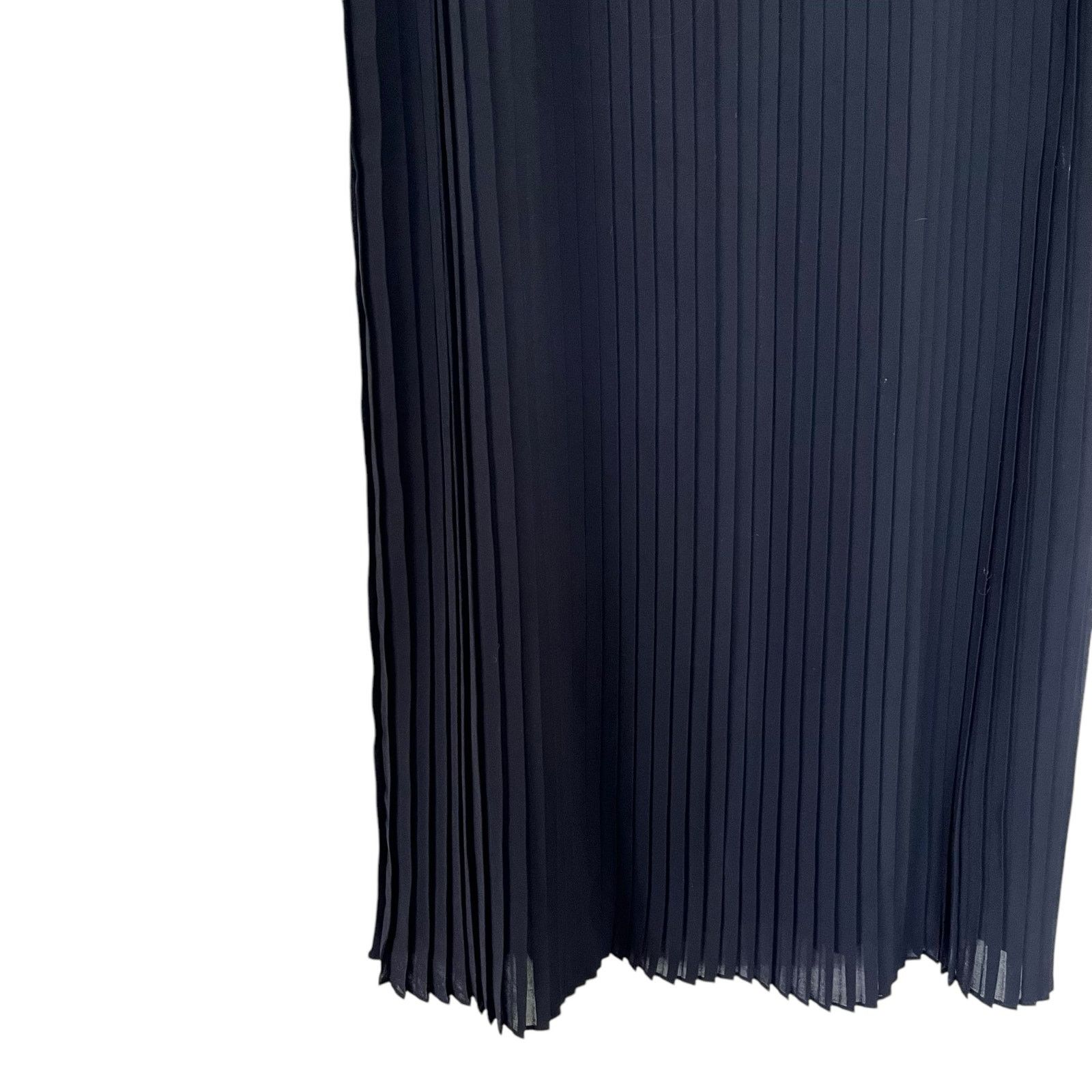 Theory Theory Solid Black Pleated Sleeveless Shift Midi Dress Size M / US 6-8 / IT 42-44 - 5 Thumbnail