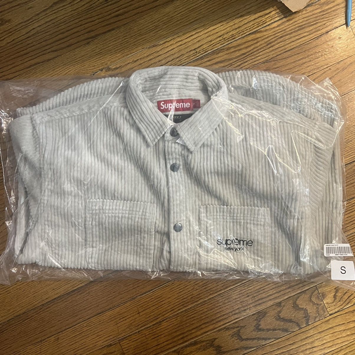 Supreme Wide Wale Corduroy Snap Shirt Natural Size: Small