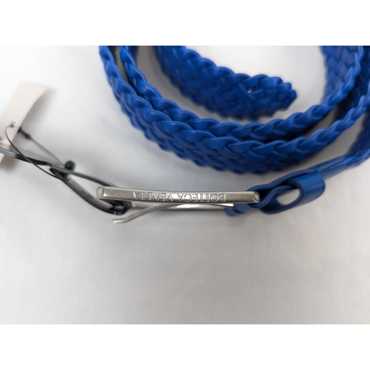 Bottega Veneta o1rshd1 Size: 105 / Nappa Woven Chevron Belt in Blue Size 40 - 5 Thumbnail