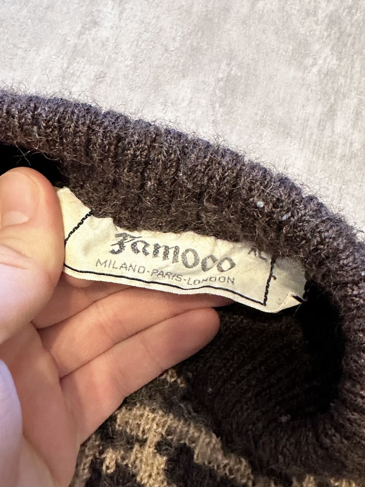 Japanese Brand 80's Vintage Kansai Yamamoto style Tiger Knit Sweater Size US M / EU 48-50 / 2 - 2 Thumbnail