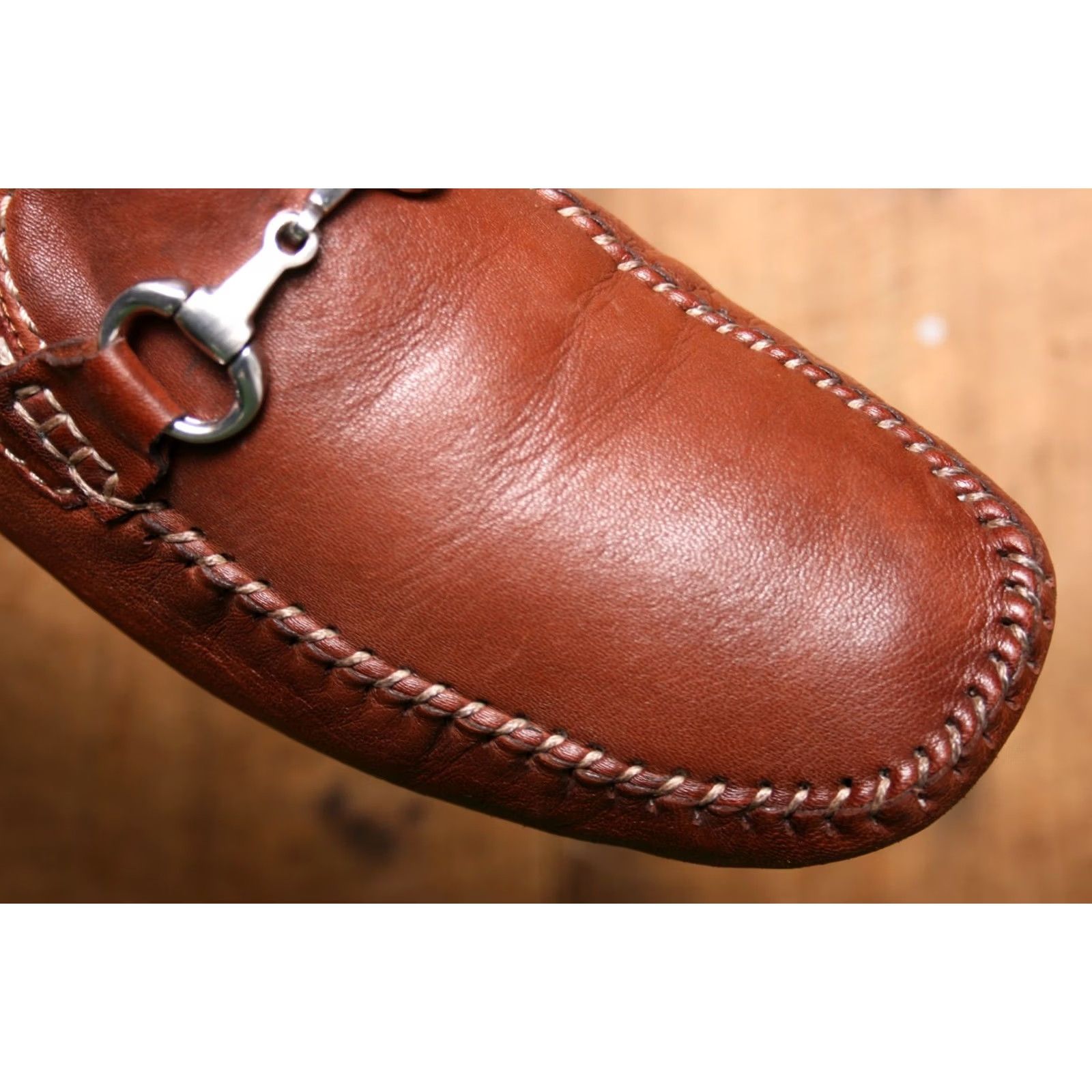 Vintage ROBERT ZUR Brown Leather Horse Bit Loafer Driver Moccasins Men's Sz. 10M Size ONE SIZE - 6 Thumbnail