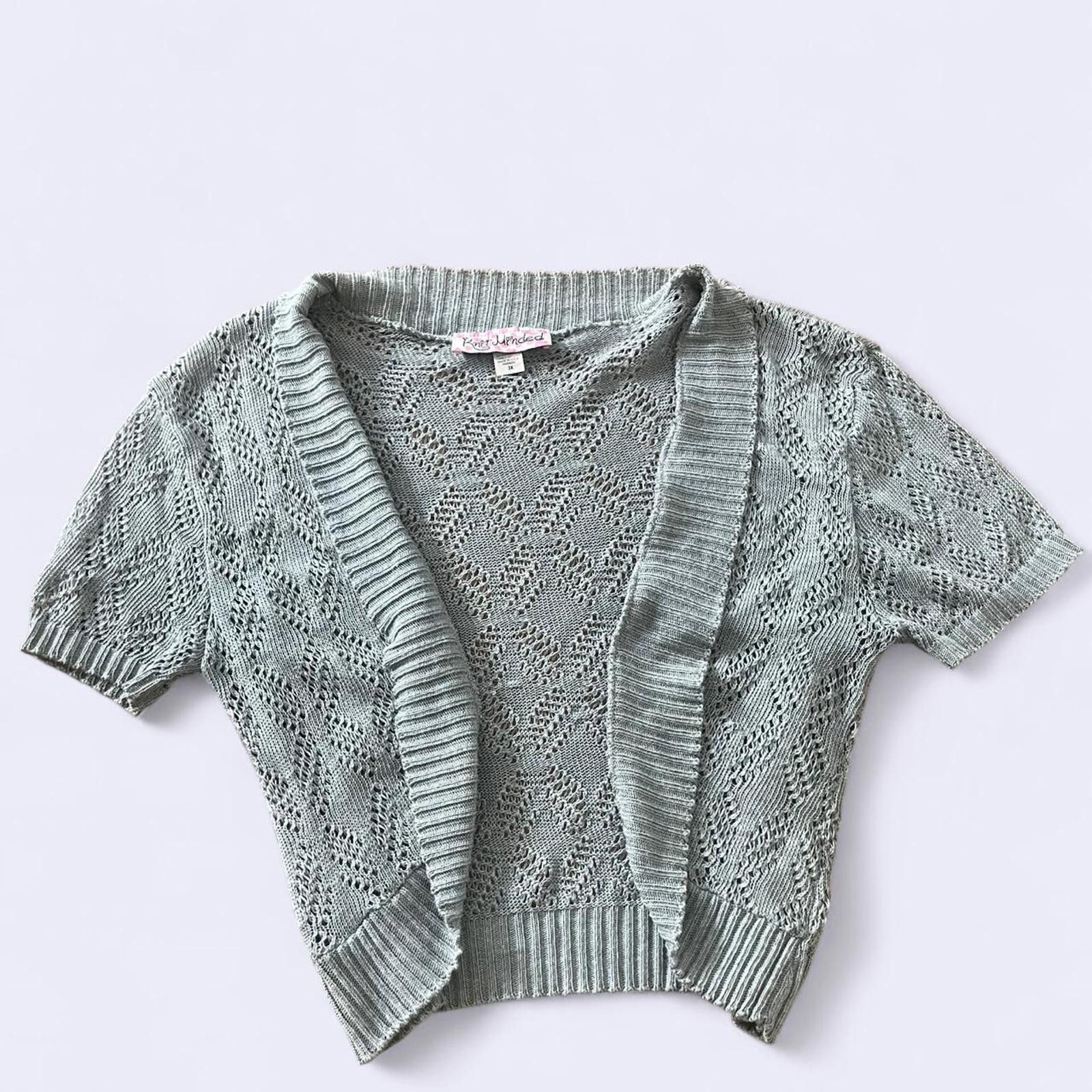 Other Light grey knitted cropped cardigan with short sleeves Size S / US 4 / IT 40 - 3 Thumbnail