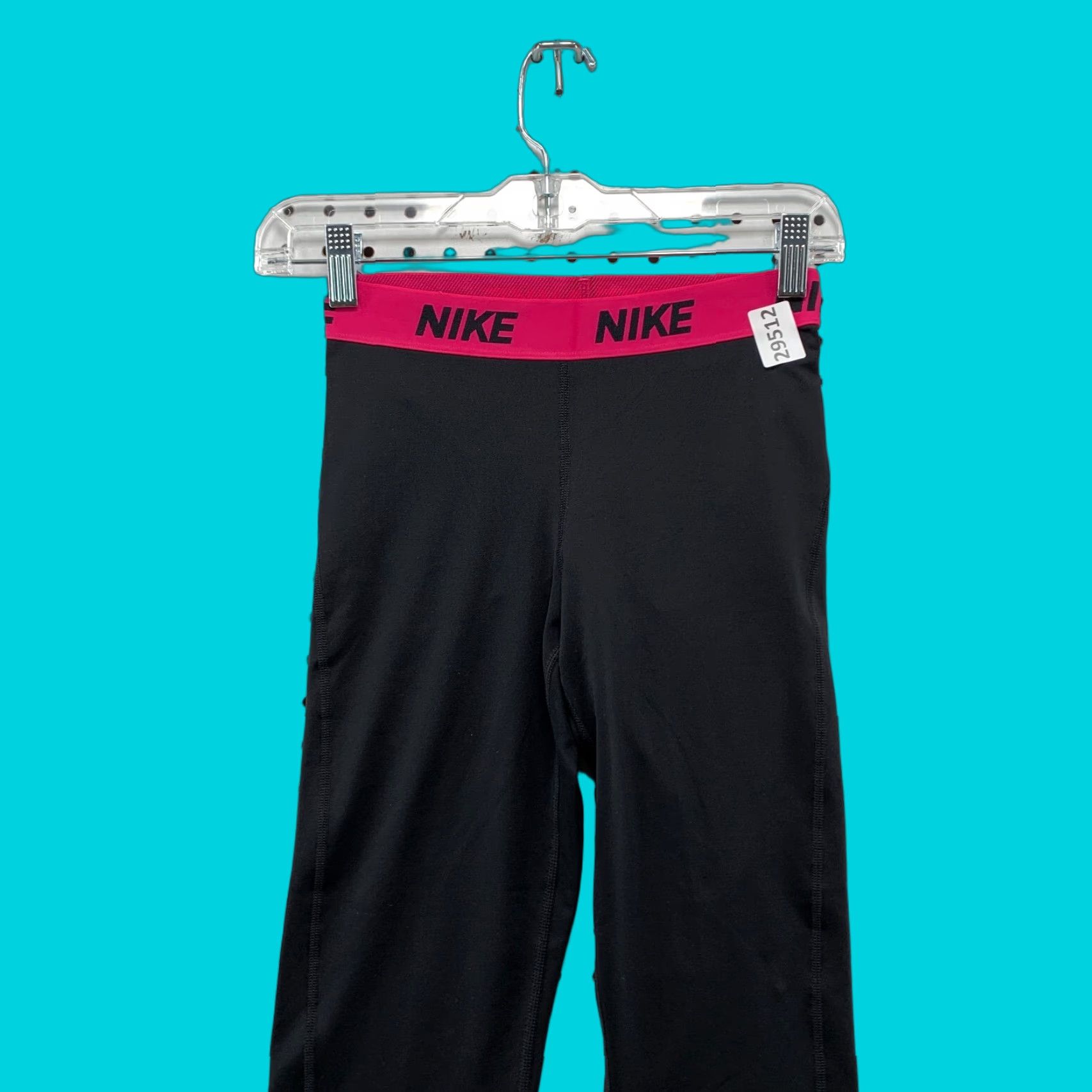 Nike VINTAGE Nike Dri-FIT Cropped Active Leggings Pants Womens Small Pink Black 24x17.5 Size 28" / US 6 / IT 42 - 1 Thumbnail